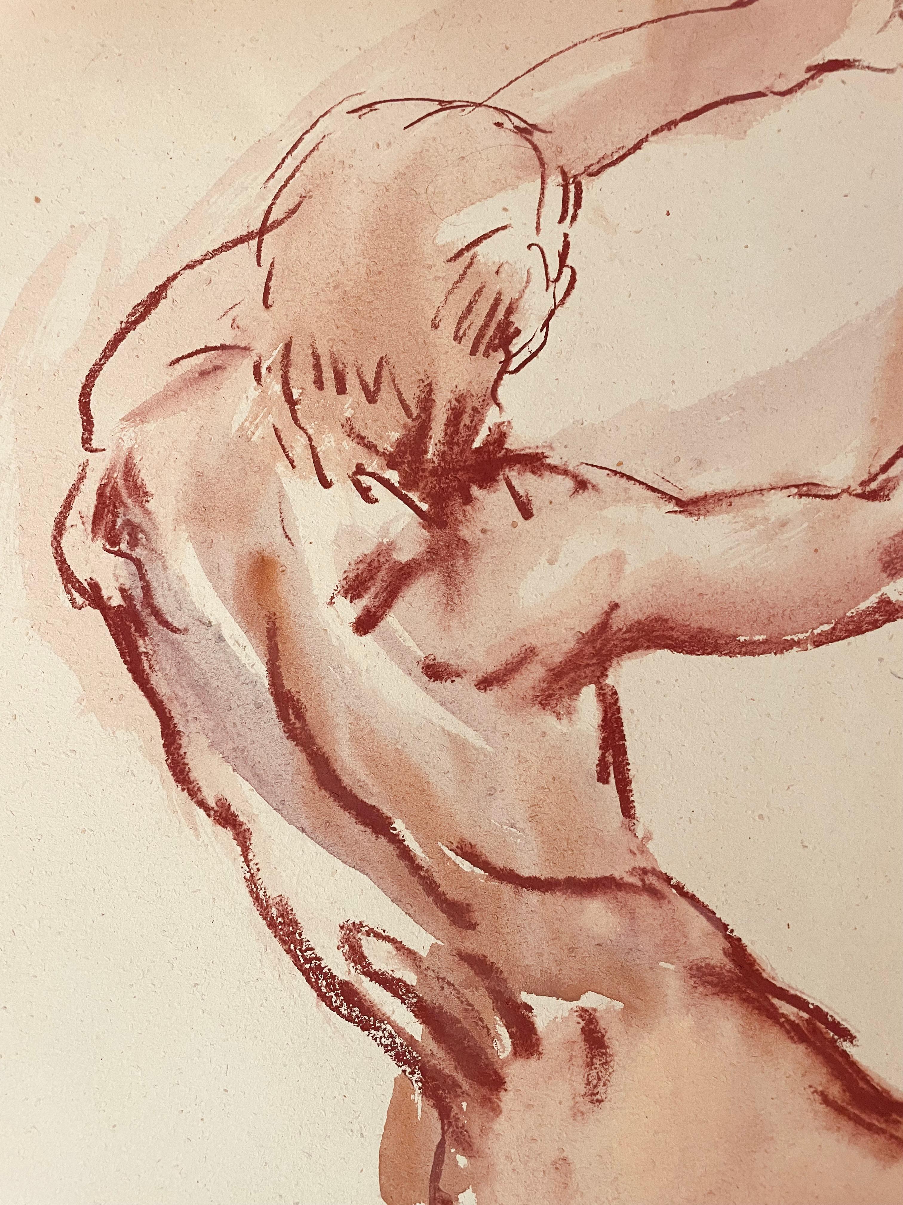 Original Ronald Shap figure drawing, signed For Sale 1