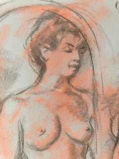 Original Ronald Shap figure drawing, signed