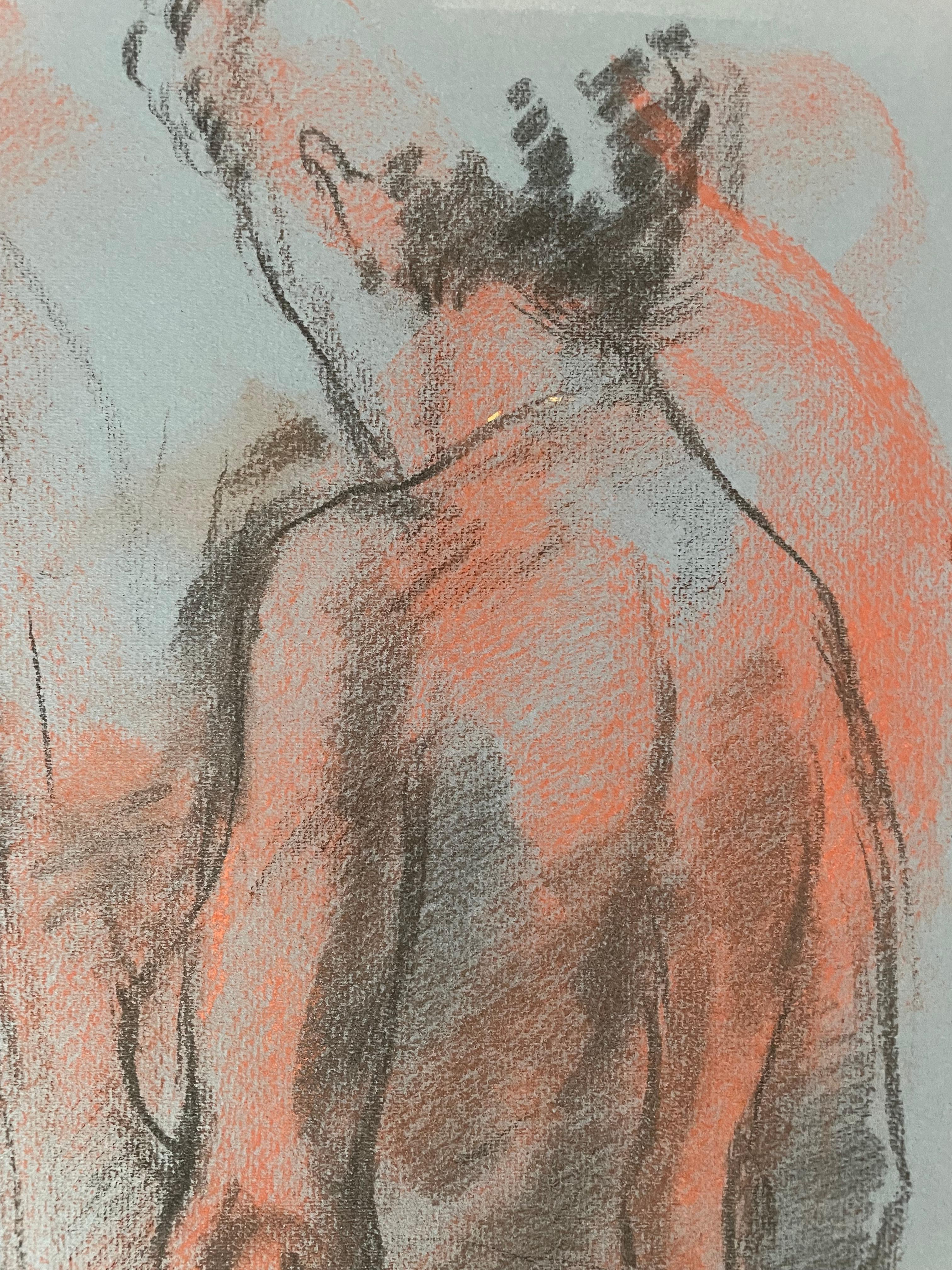 Original Ronald Shap figure drawing, signed For Sale 2