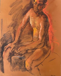 Original Ronald Shap figure drawing, signed