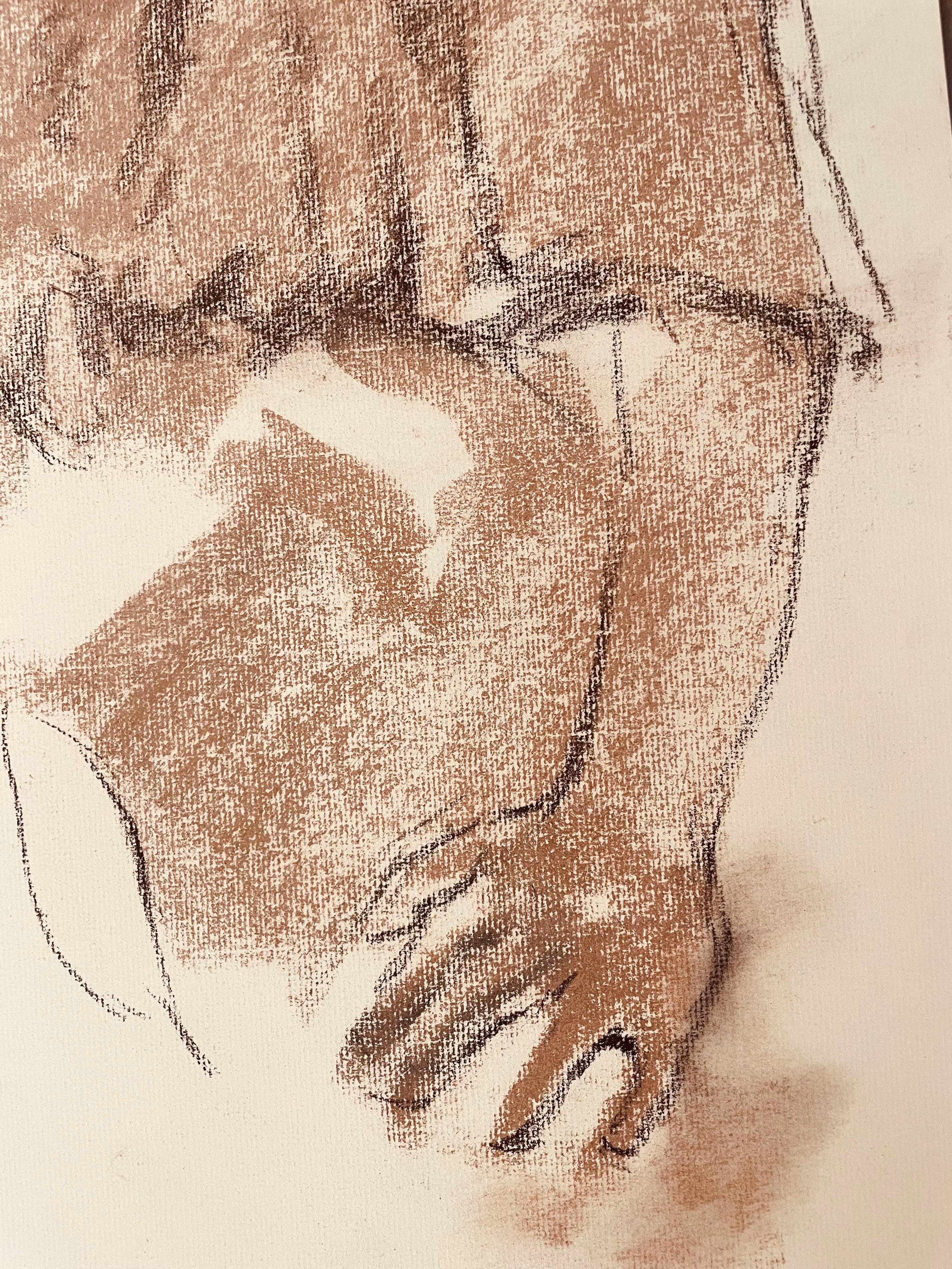 Original Ronald Shap figure drawing, signed For Sale 3