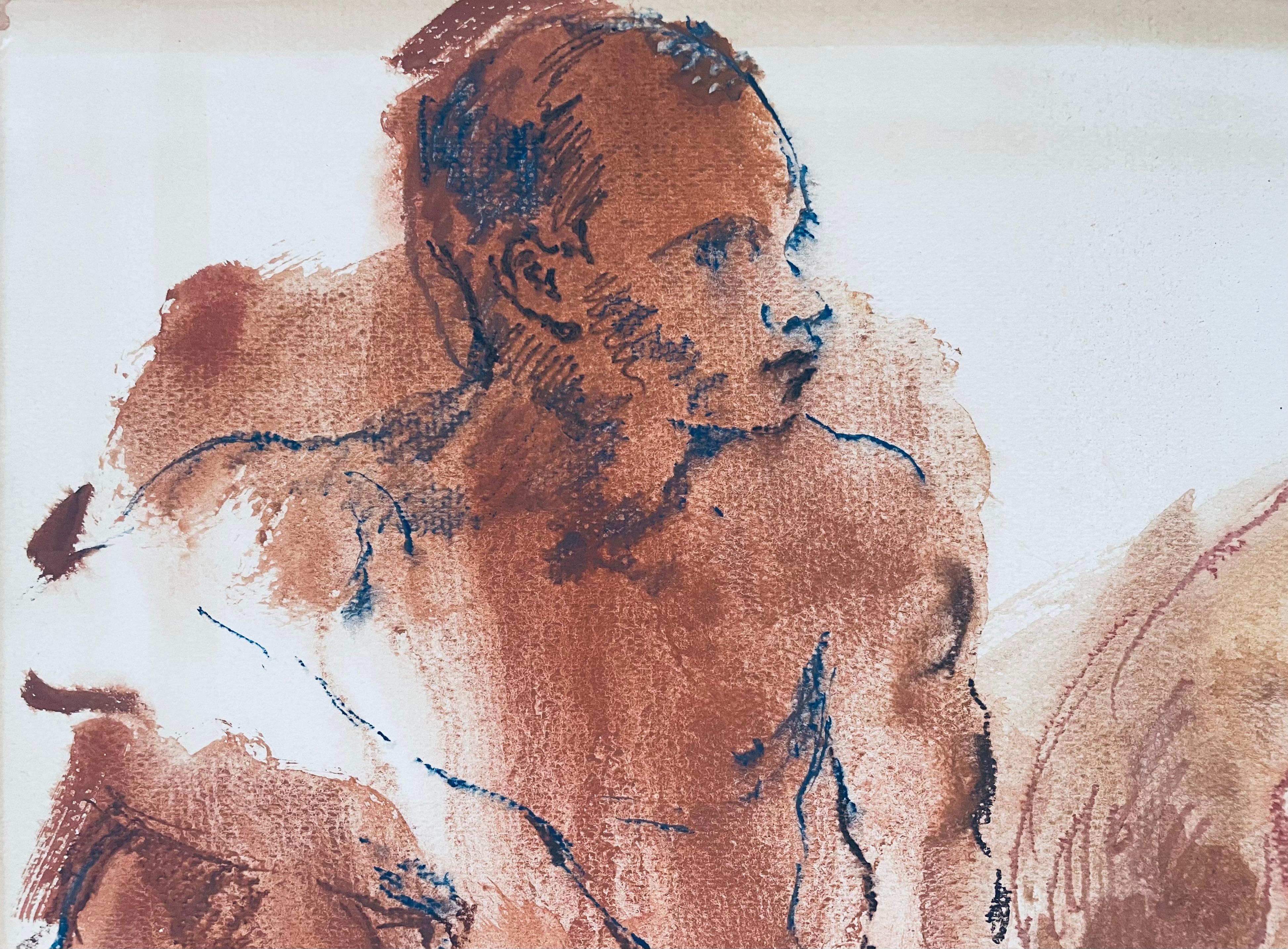 Original Ronald Shap figure drawing, signed For Sale 1