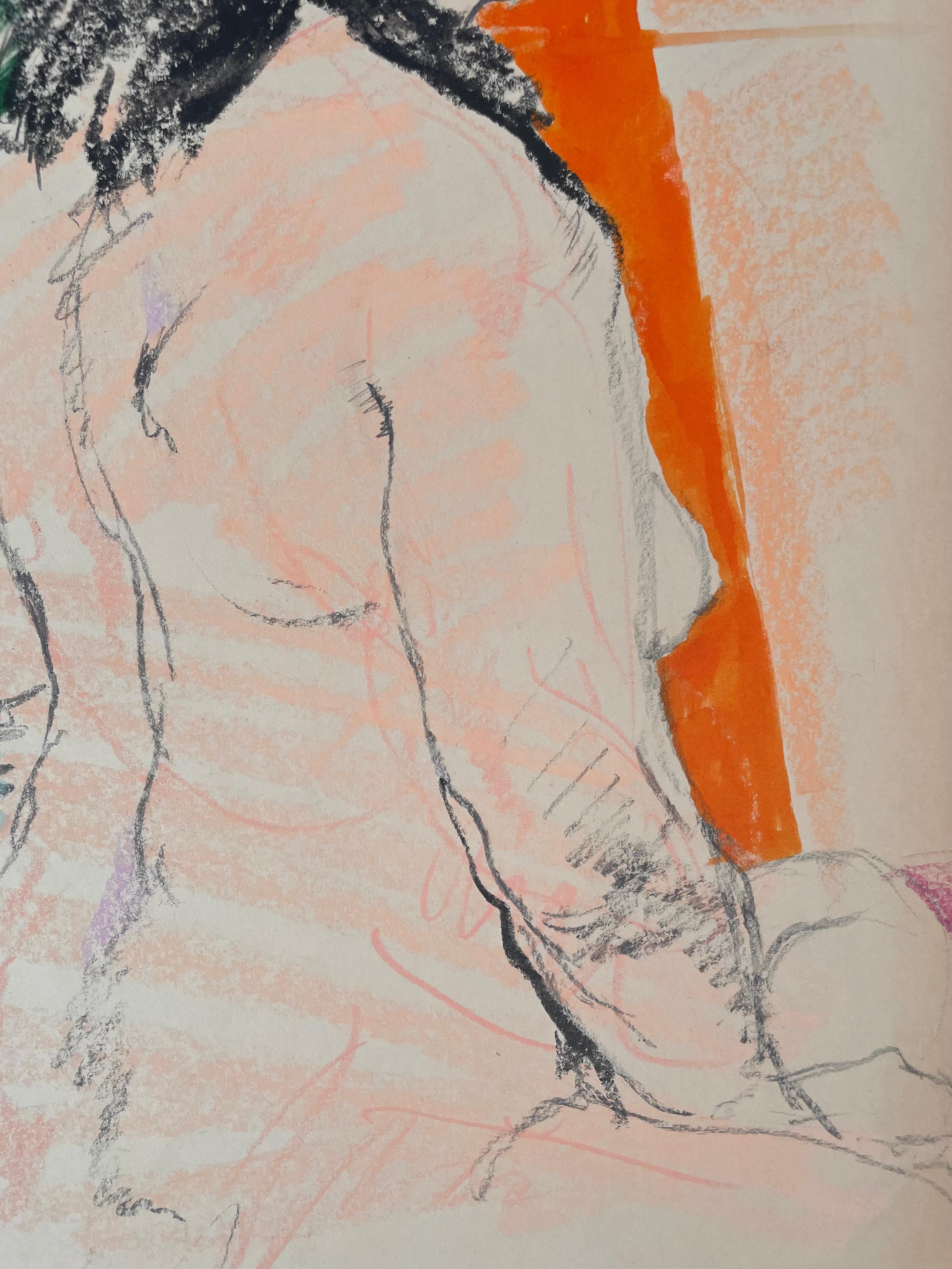 Original Ronald Shap figure drawing, signed For Sale 2