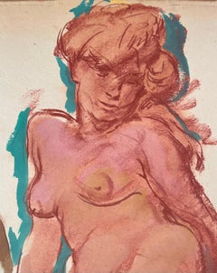 Original Ronald Shap figure drawing, signed