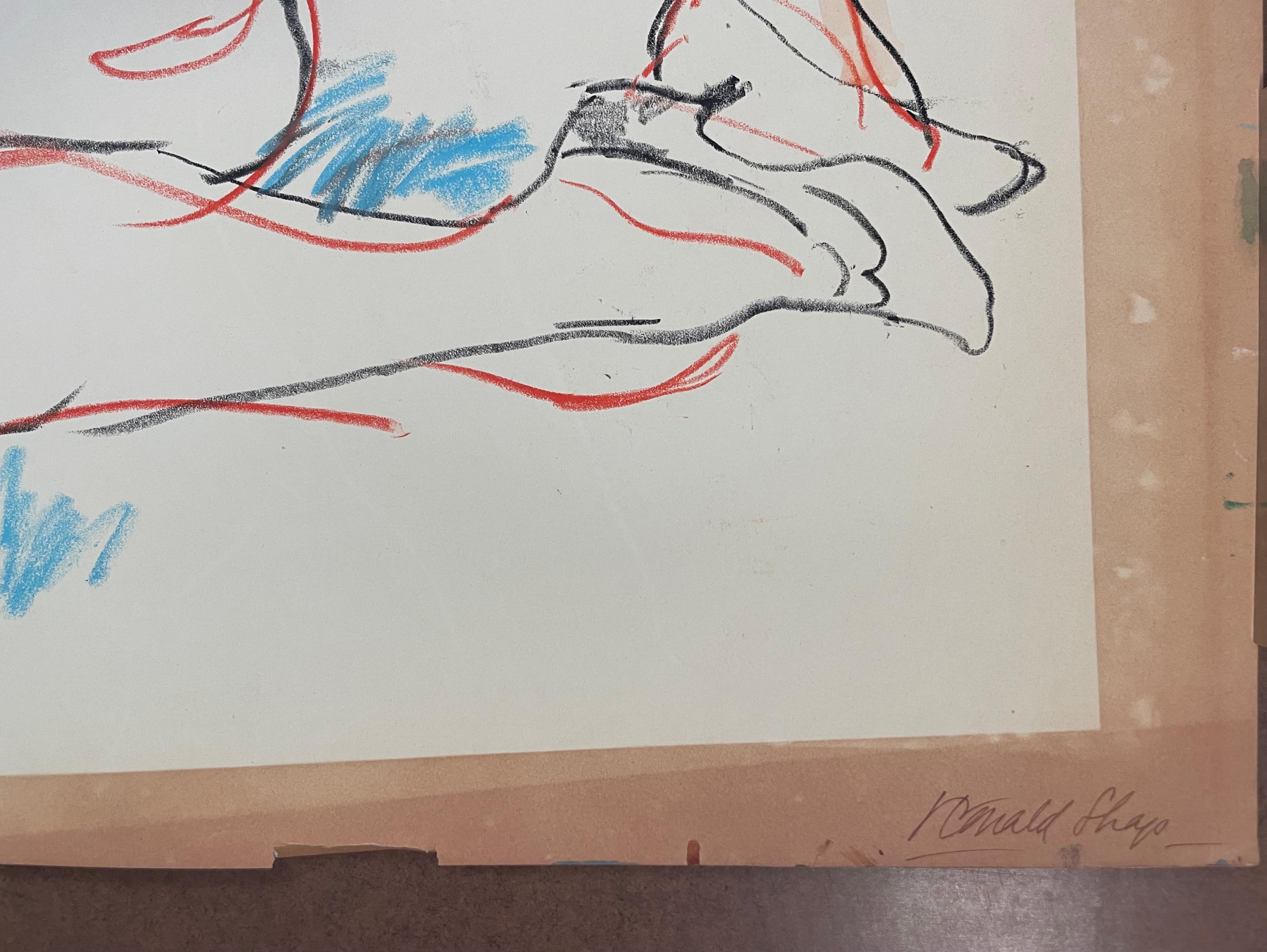 Disegno originale della figura di Ronald Shap, firmato in vendita 11