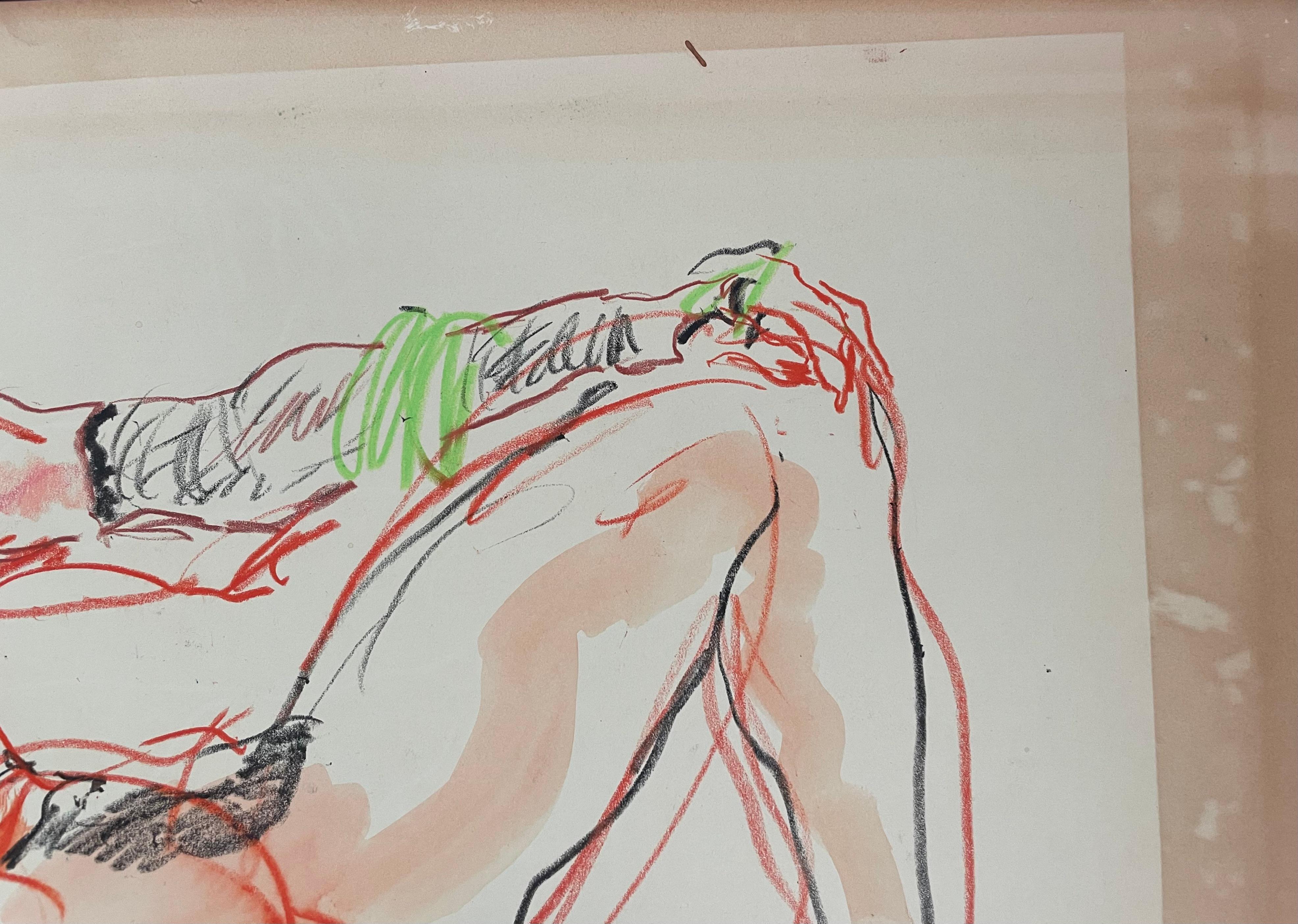 Original Ronald Shap figure drawing, signed For Sale 10