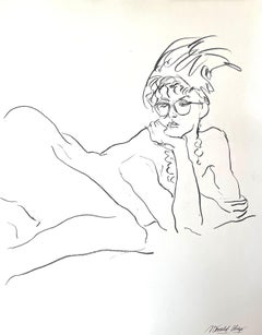 Original Ronald Shap figure drawing, signed