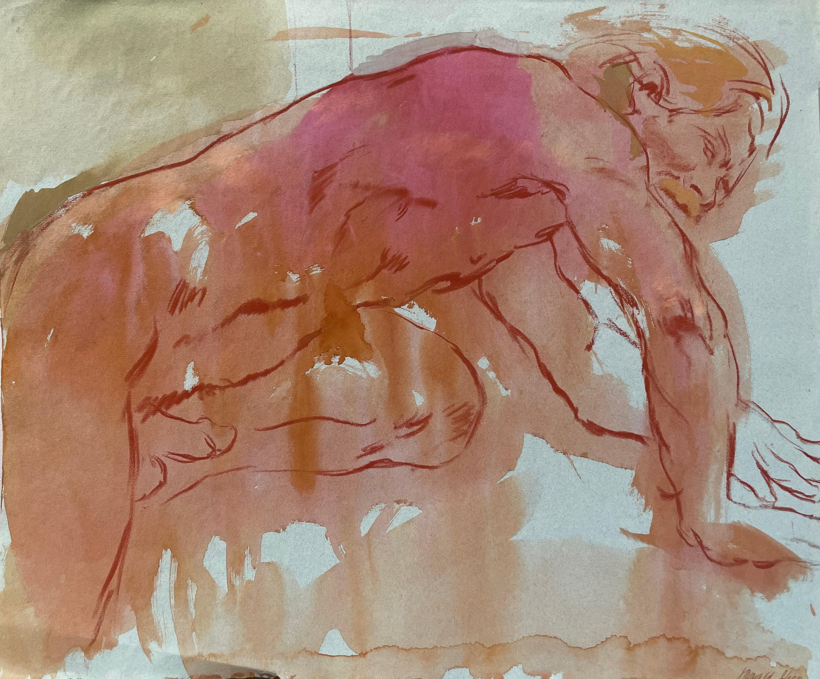 Original Ronald Shap figure drawing, signed