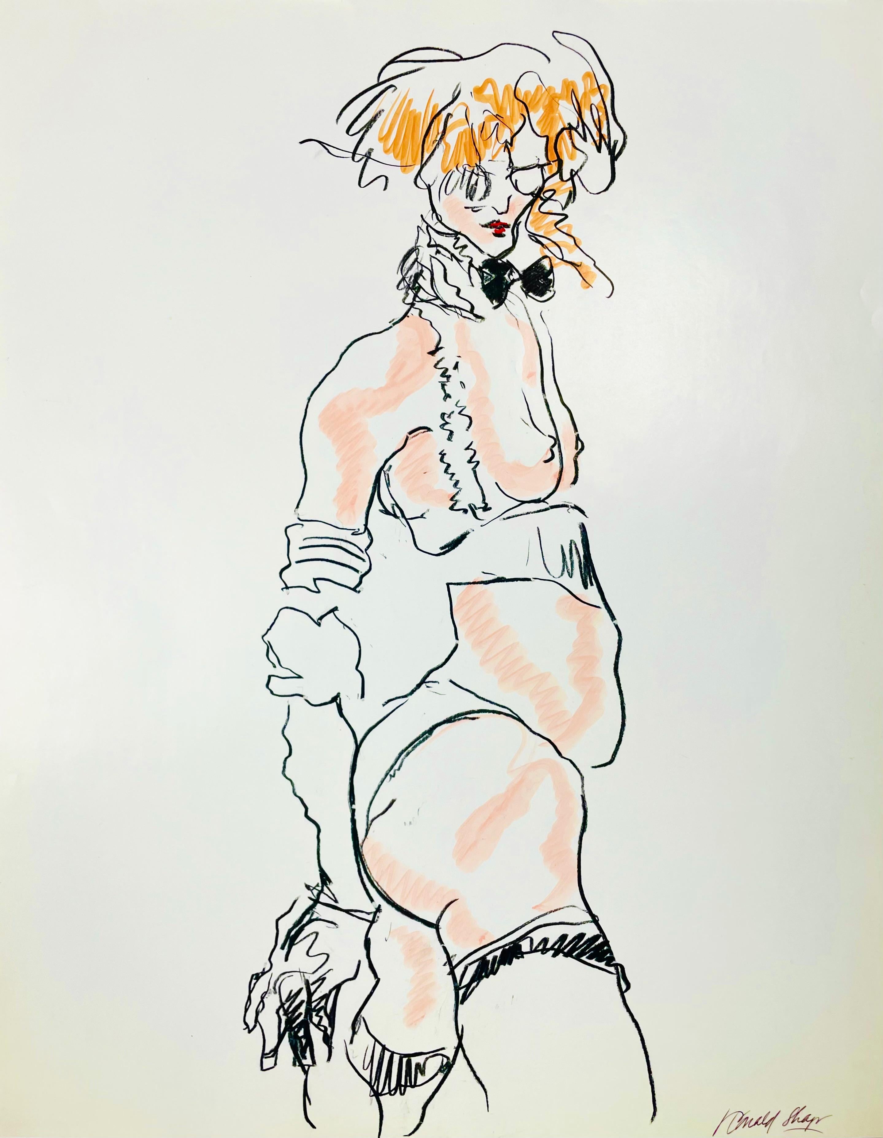 Ronald Shap Nude – Originale Ronald-Form-Figurenzeichnung, signiert