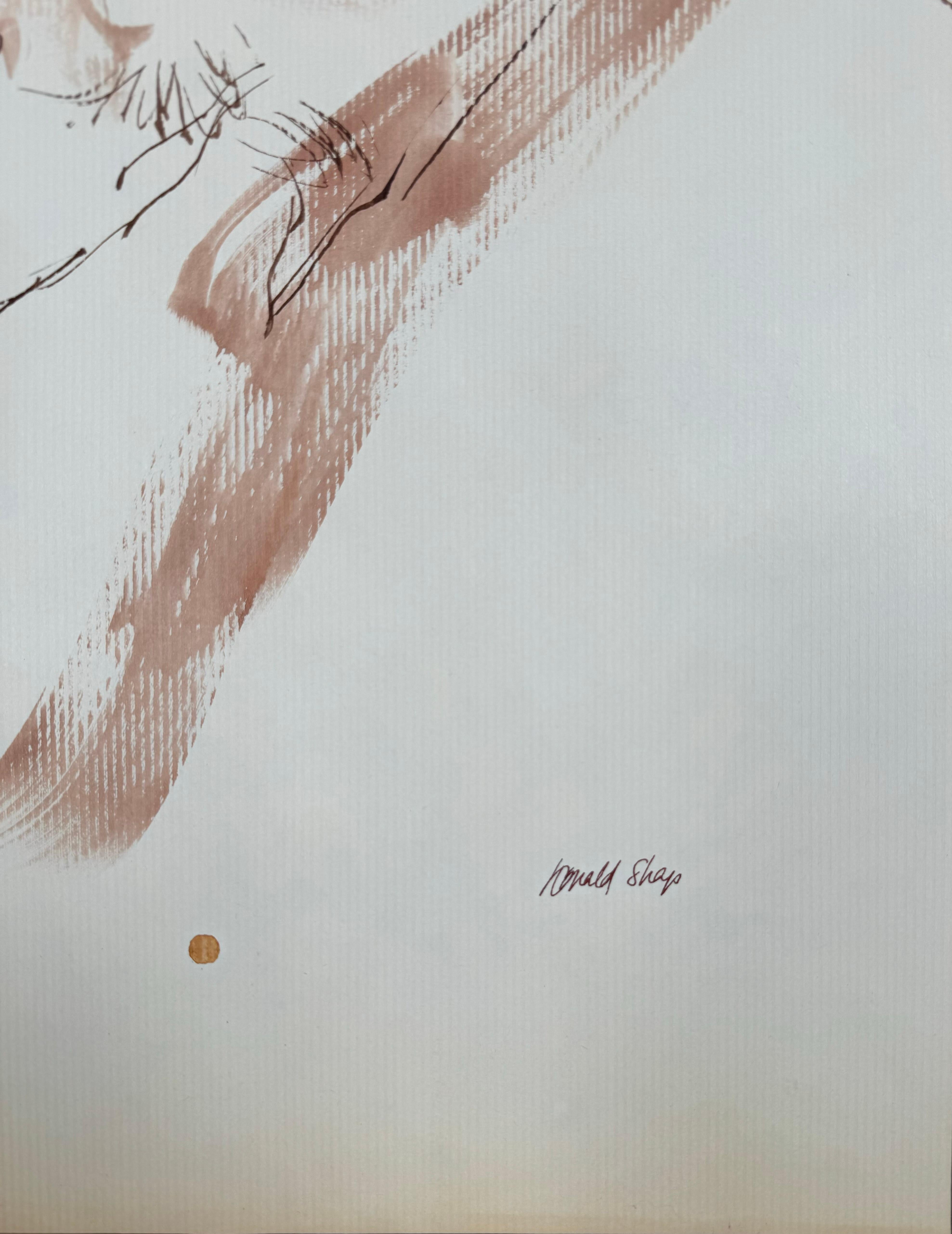 Original Ronald Shap figure drawing, signed For Sale 2