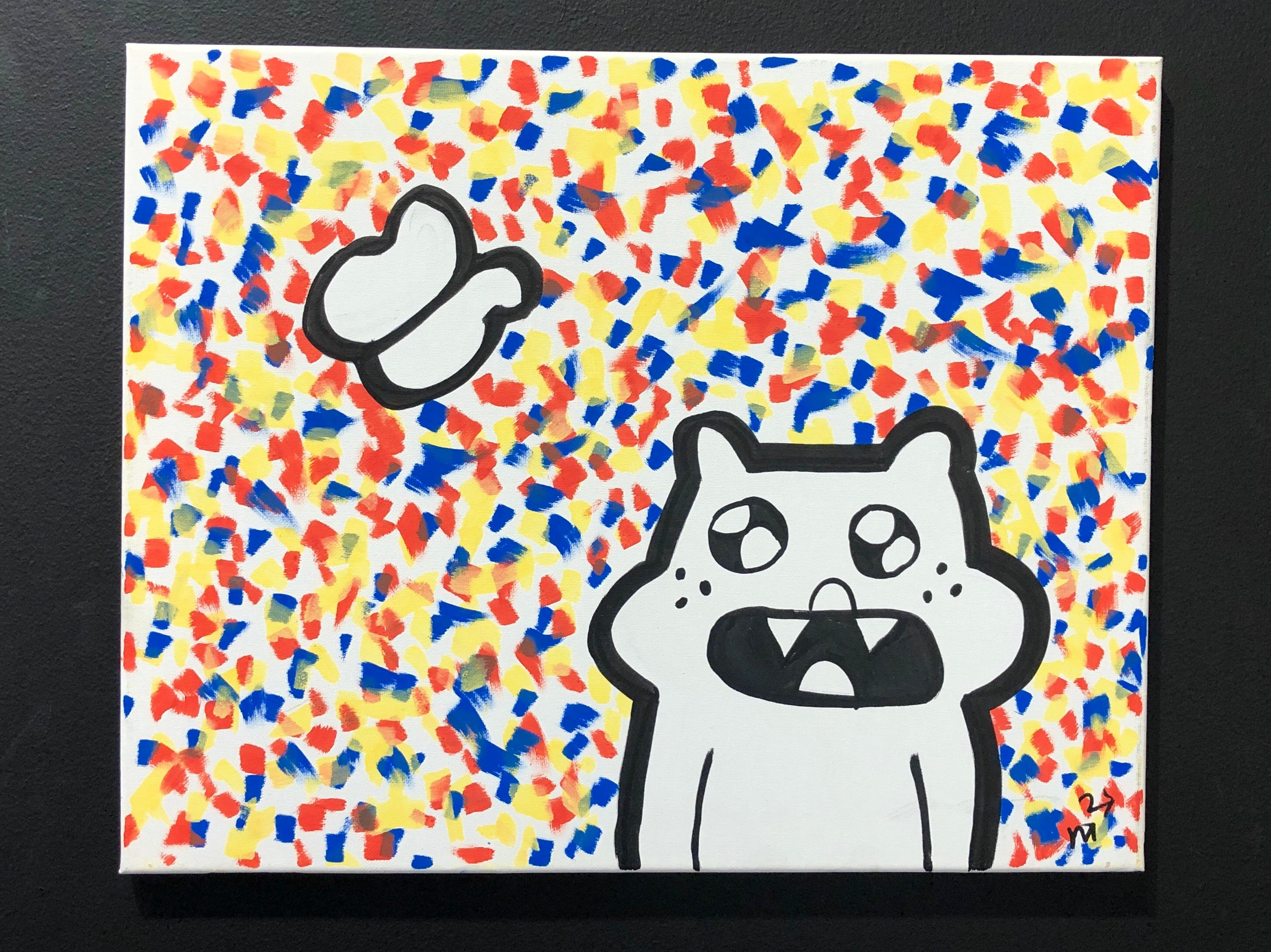 Primary Confetti Bear Hug - Mixed Media Art by N²