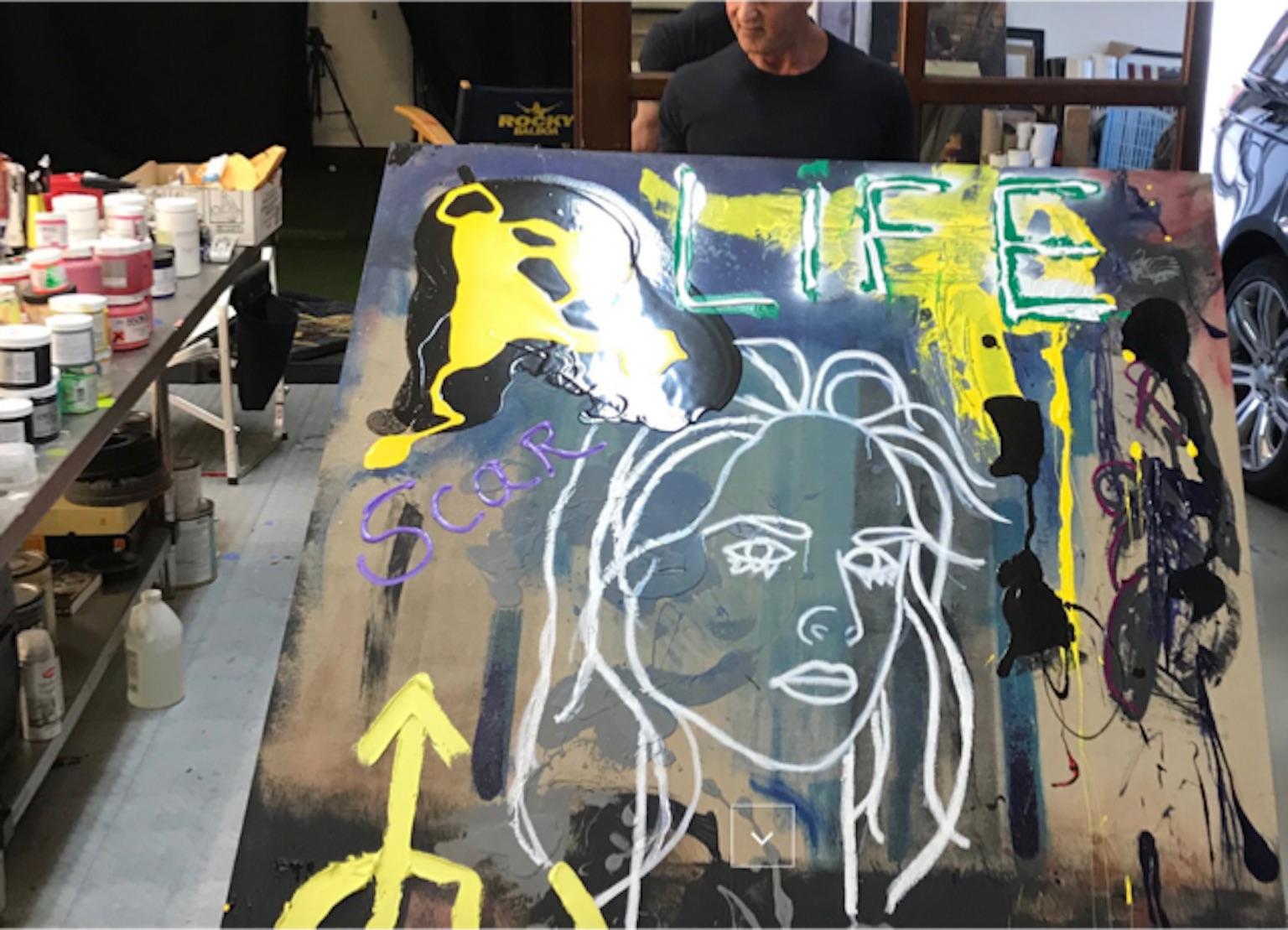 Écharpe en tissu éponge - Painting de Sylvester Stallone