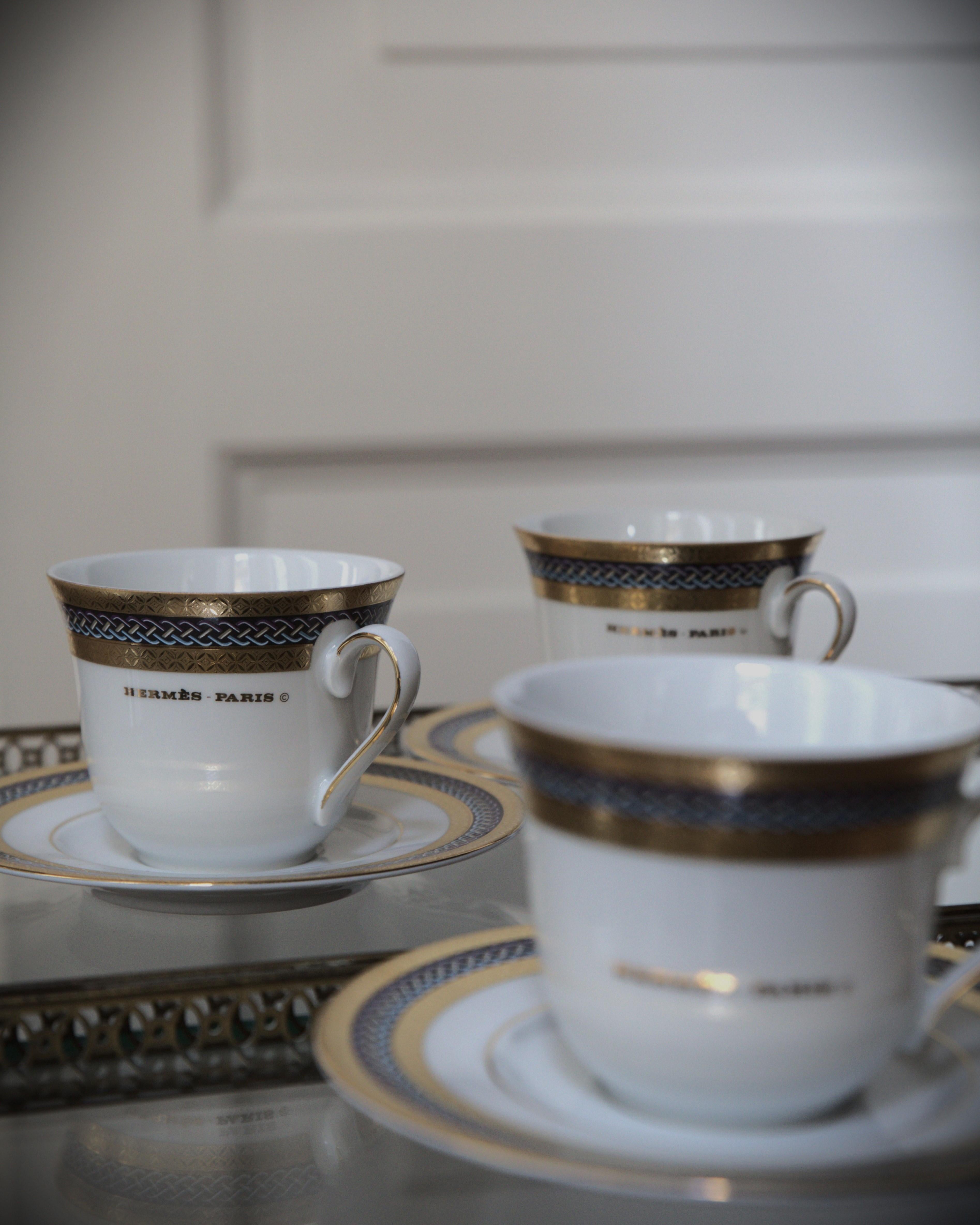 Set of 6 cups of coffee - Rococo Art by Hermès