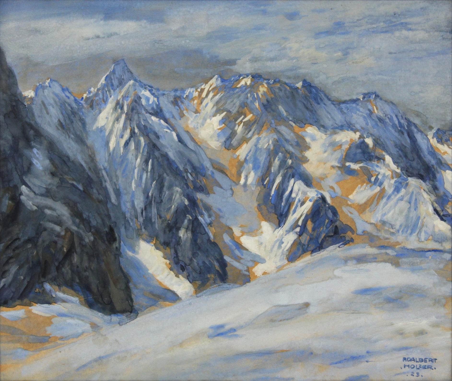 Figurative Art Adalbert Holzer - Wettersteinkamm - Le bleu des montagnes -