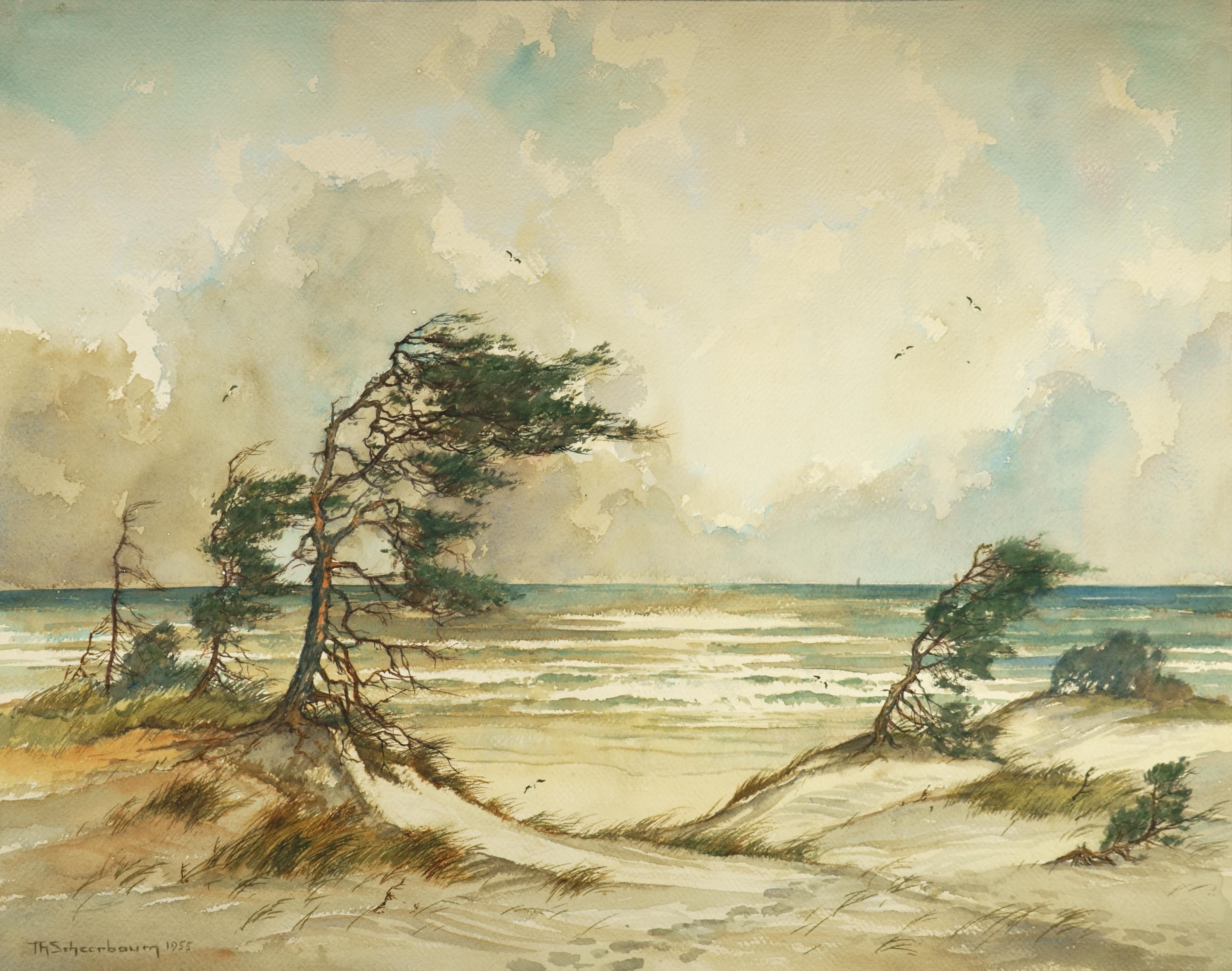 Figurative Art Theodor Scheerbaum - Les motards de la mer baltique / - La sensibilité de la mer baltique -