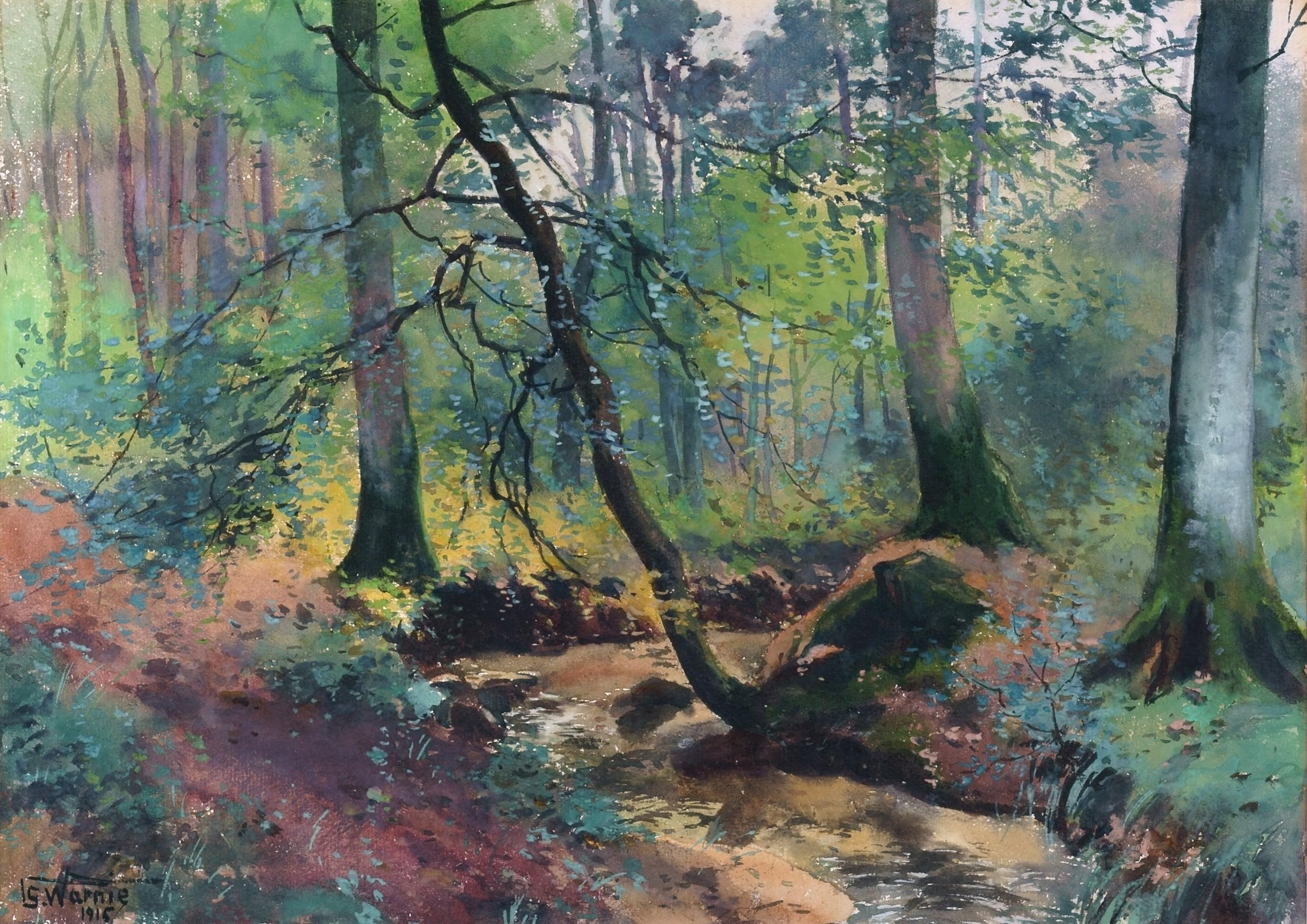 Paesaggio forestale estivo, 1915 / - La passeggiata nel bosco