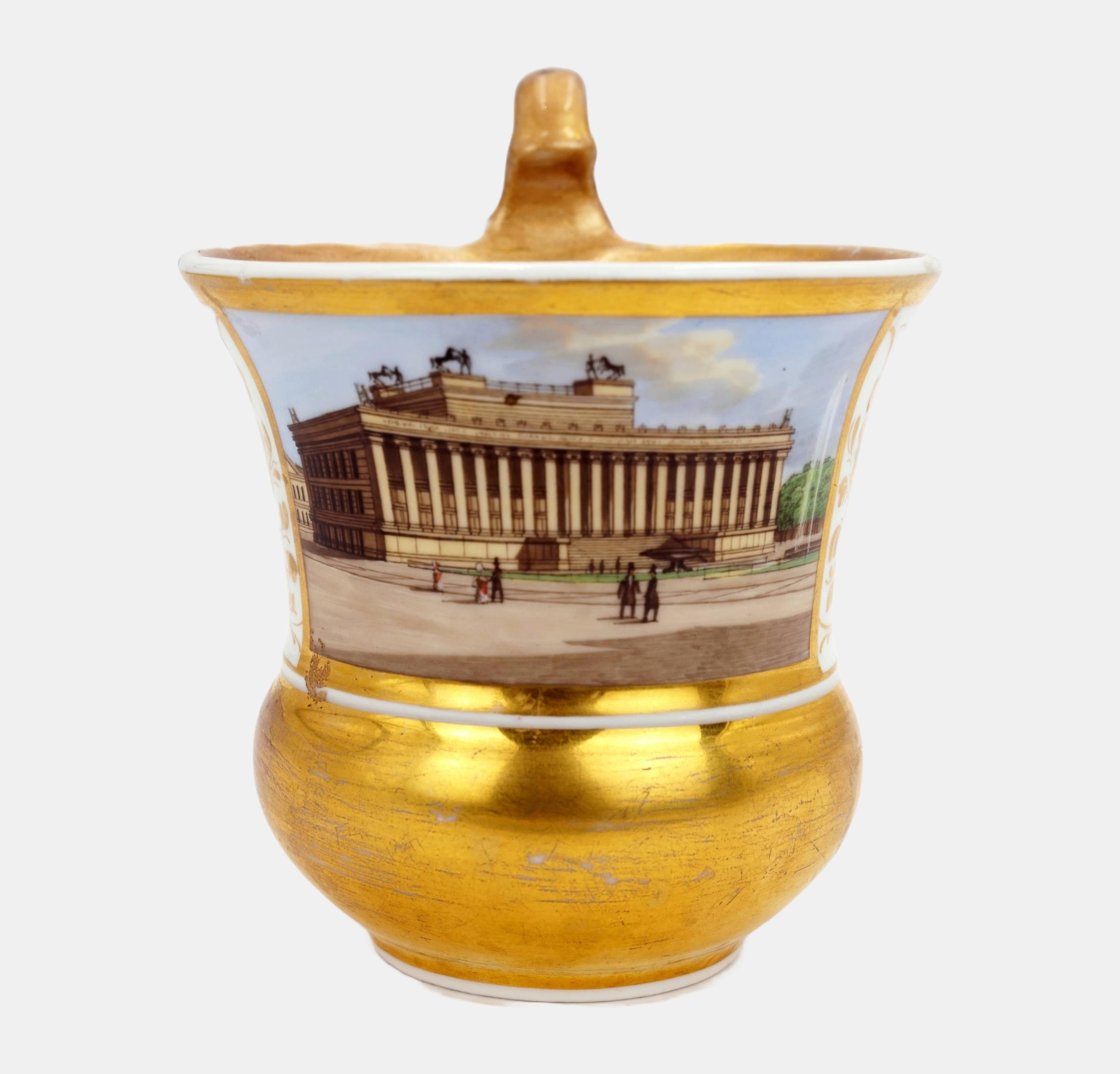 KPM Tazza da vista con l'Altes Museum, 1830 circa / - La nascita della Sprea-Atene -.