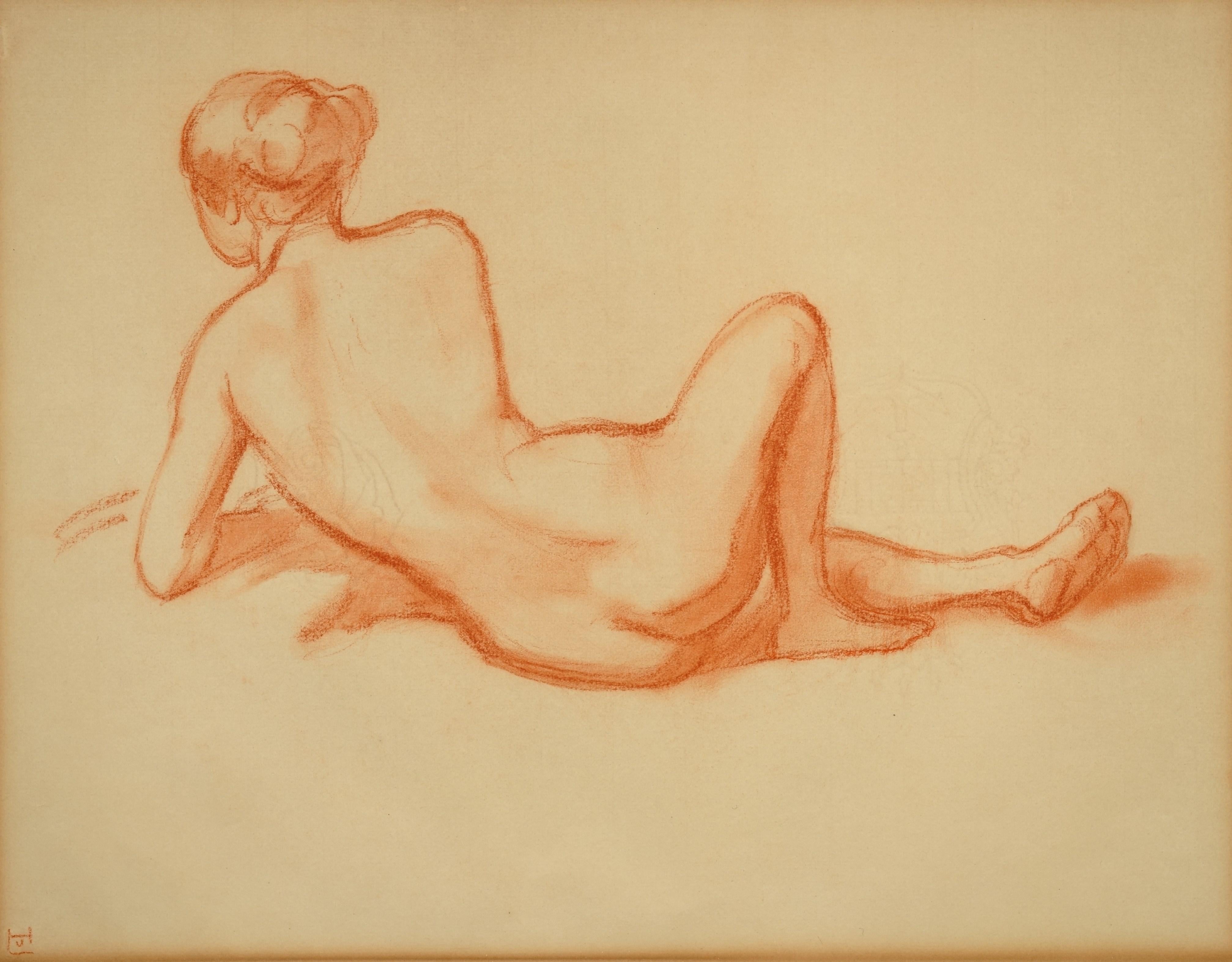 Female Nude from the Back, around 1900 / - The contour of the Art Nouveau -
