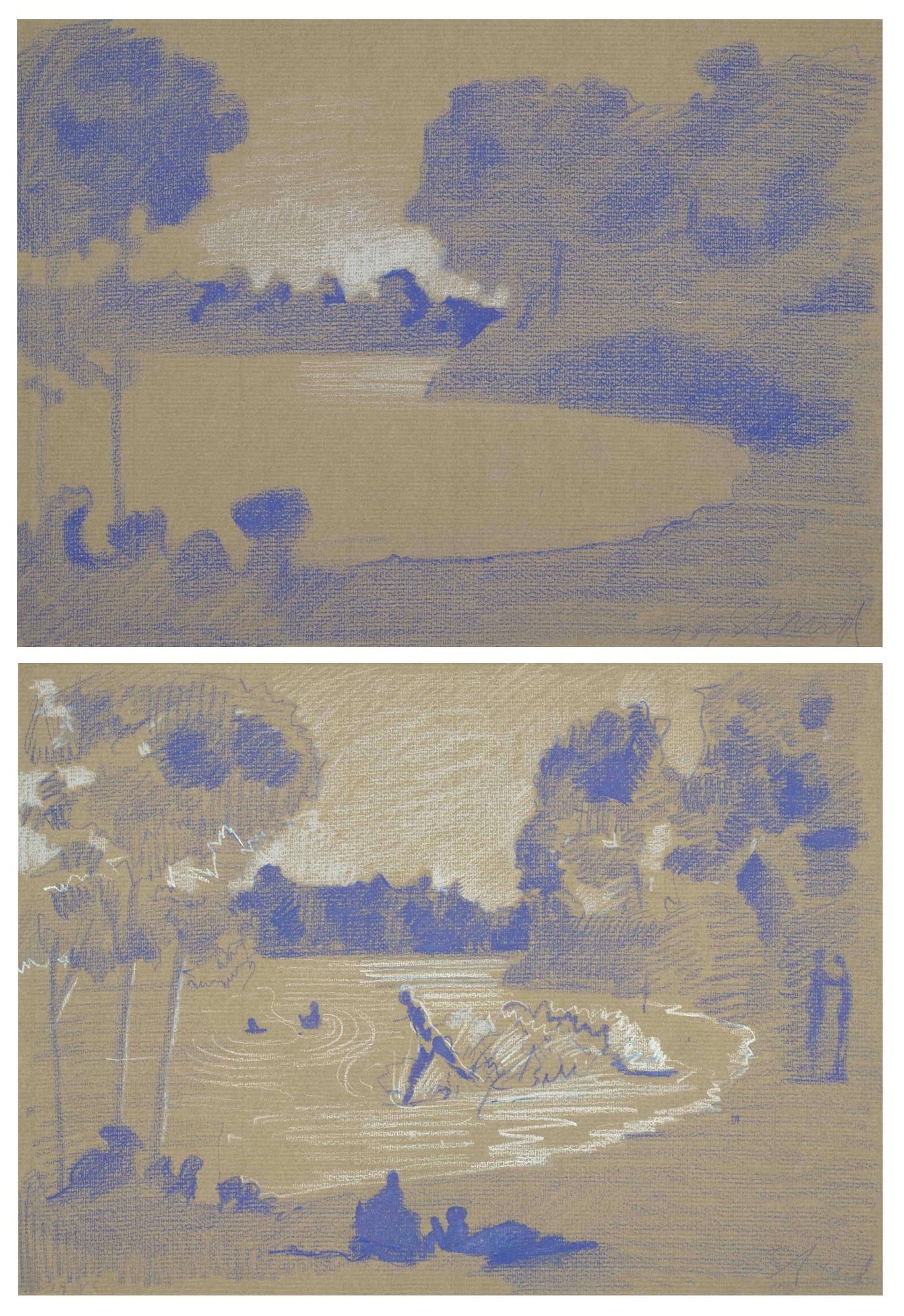 Landscape Art de Reinhard Stangl - Lago solitario y animado / - Calma y Movimiento -