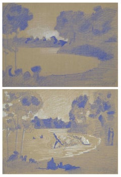 Landscape Drawings and Watercolors
