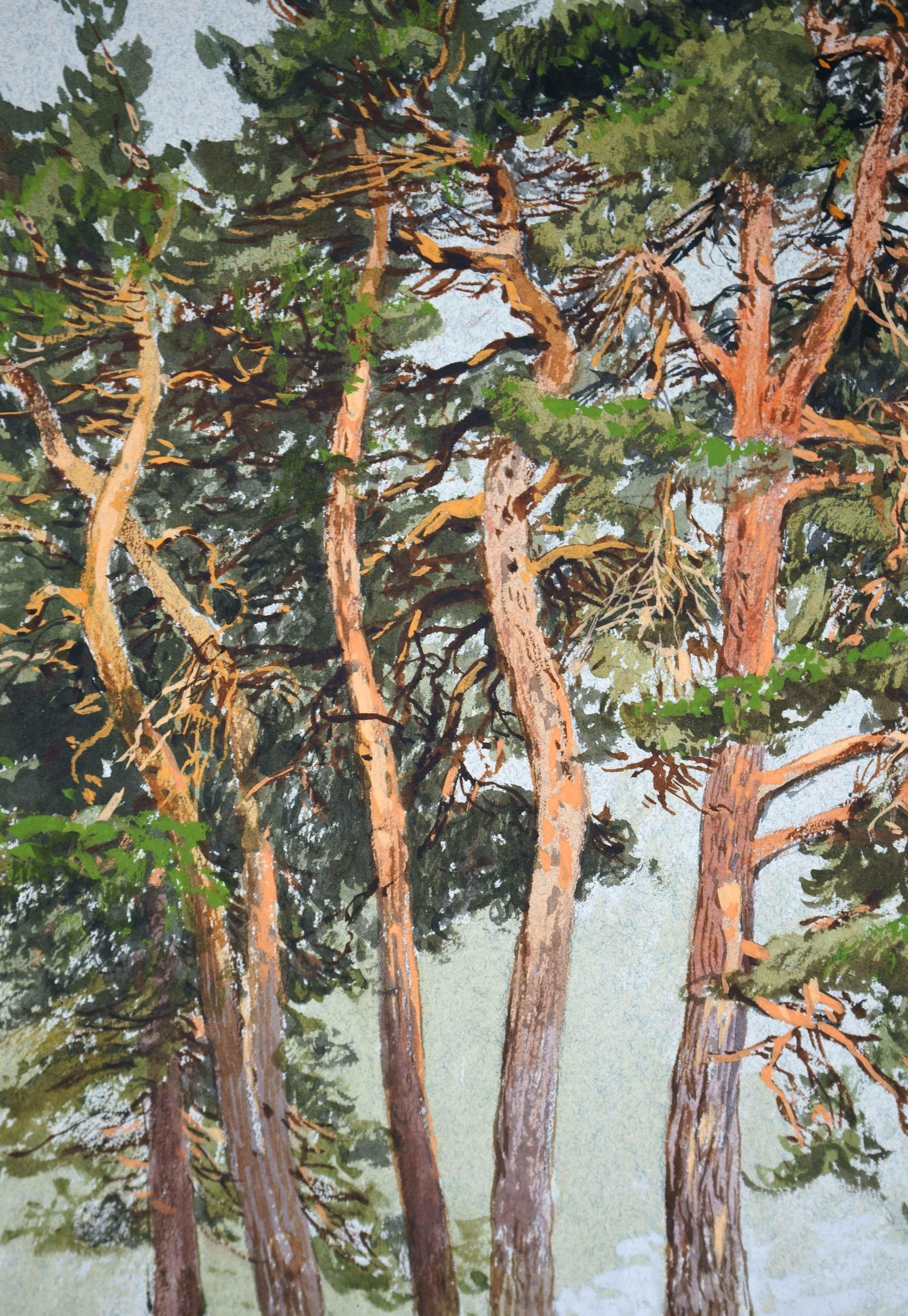 Norwegian Pine Grove - The inner glow of the trees - - Art by Themistokles von Eckenbrecher