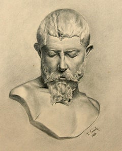 Sketch of a head - Carved in stone -