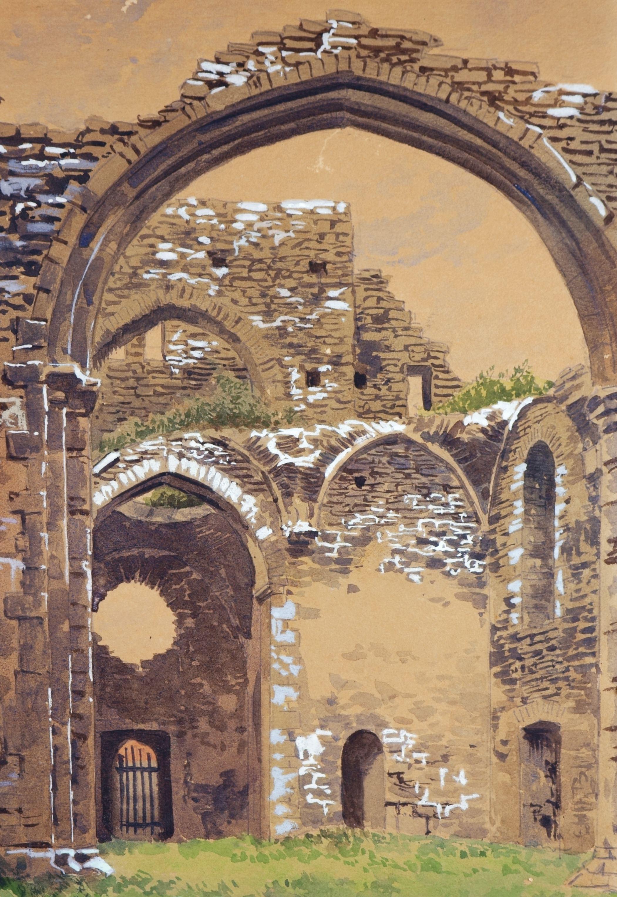 The Ruins of St. Clement's Church in Visby, Sweden / - Real romanticism - - Art by Otto Günther-Naumburg