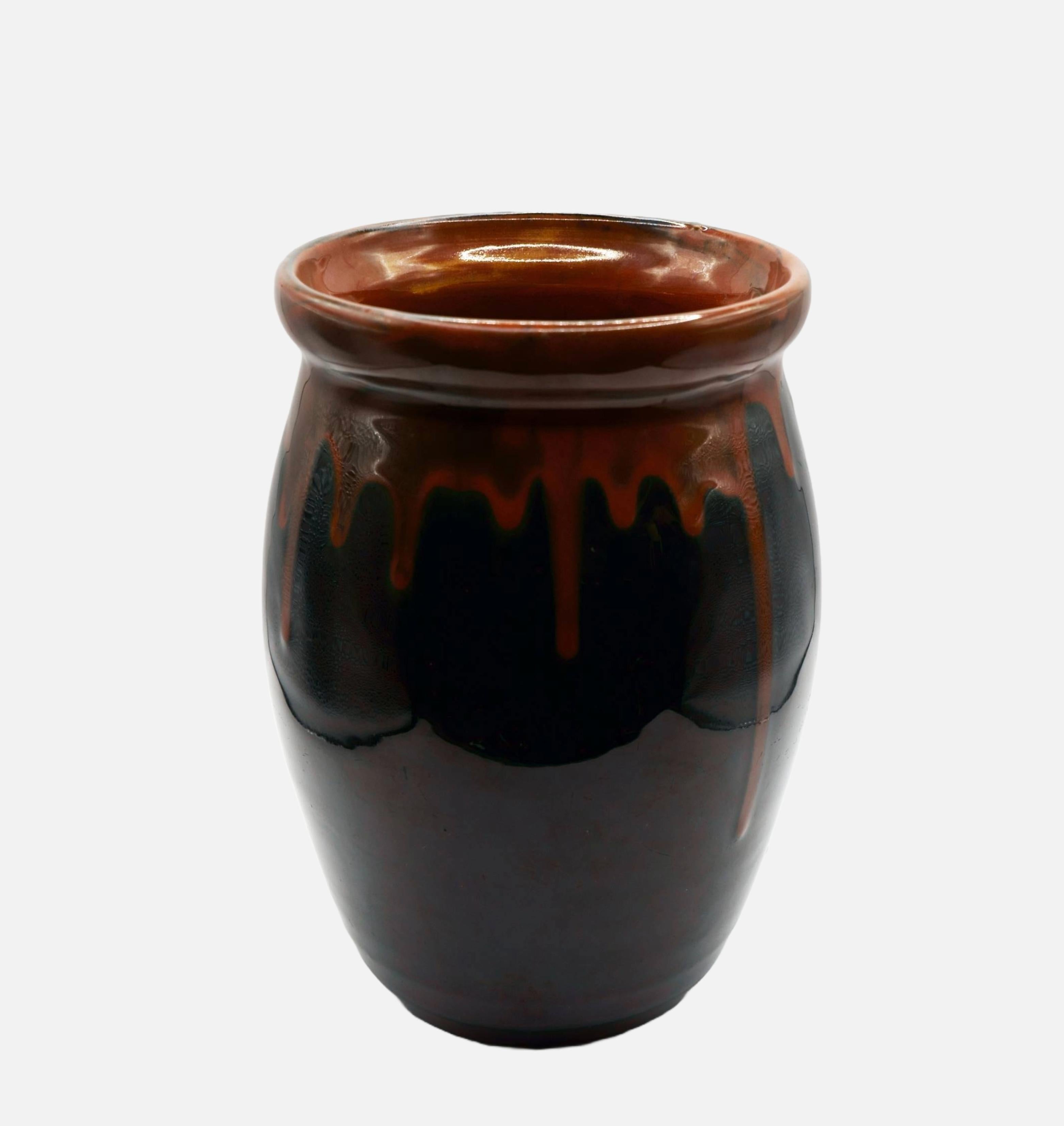 Kunsttöpferei Kandern, Bulbous vase with gradient glaze / - Inner abundance - - Art Nouveau Art by Max Laeuger