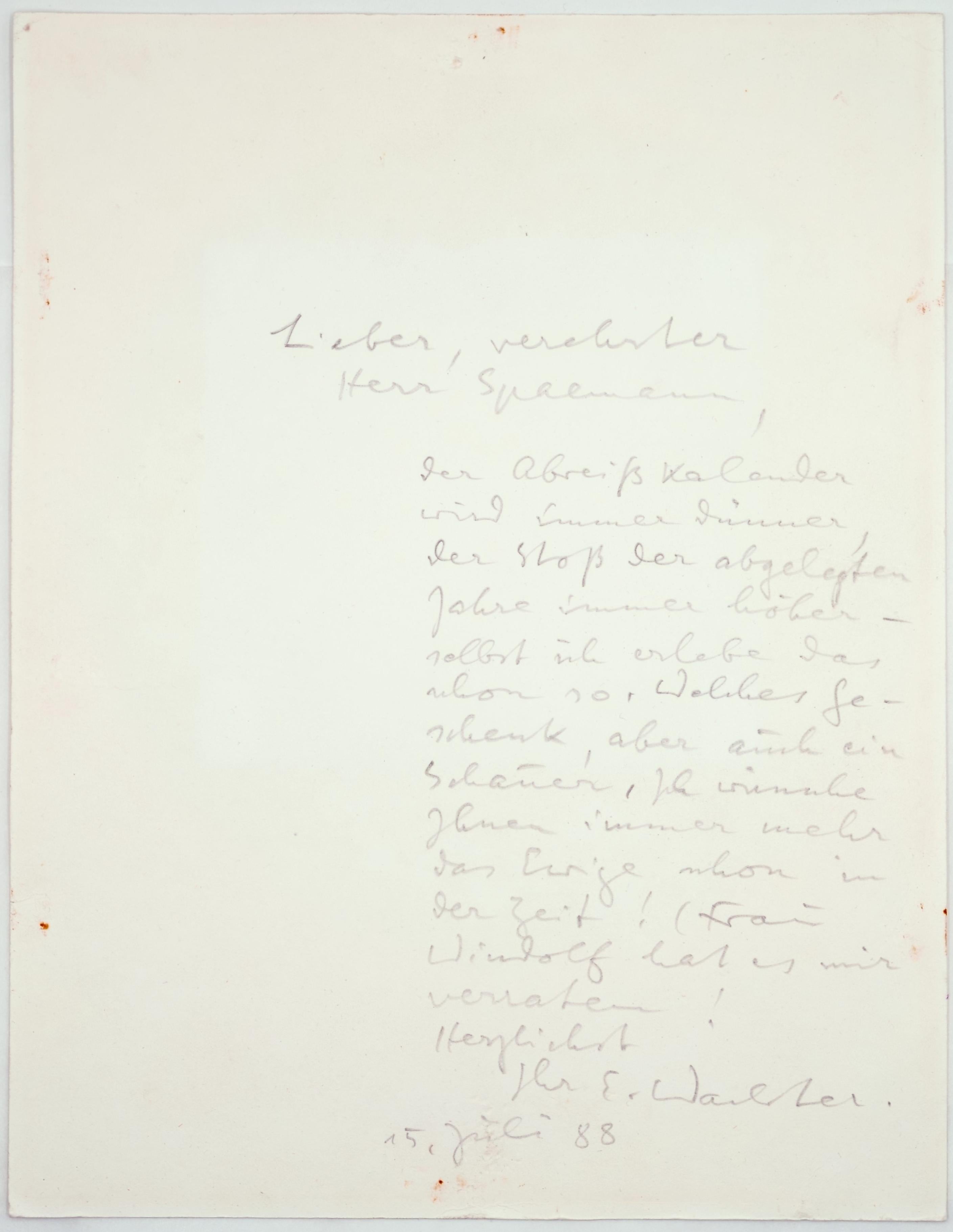 Emil Wachter (1921 Neuburgweiser - 2012 Karlsruhe), Rebekka, 1987. Watercolor mounted on cardboard, 13.5 (height) x 14 cm (width). Signed “E.[mil] Wa[chter]” in pencil within the image, dated “[19]87” and inscribed “Rebekka” on the backing card.