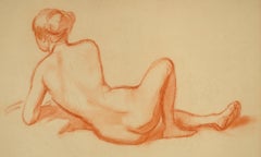 Female Nude from the Back, around 1900 / - The contour of the Art Nouveau -
