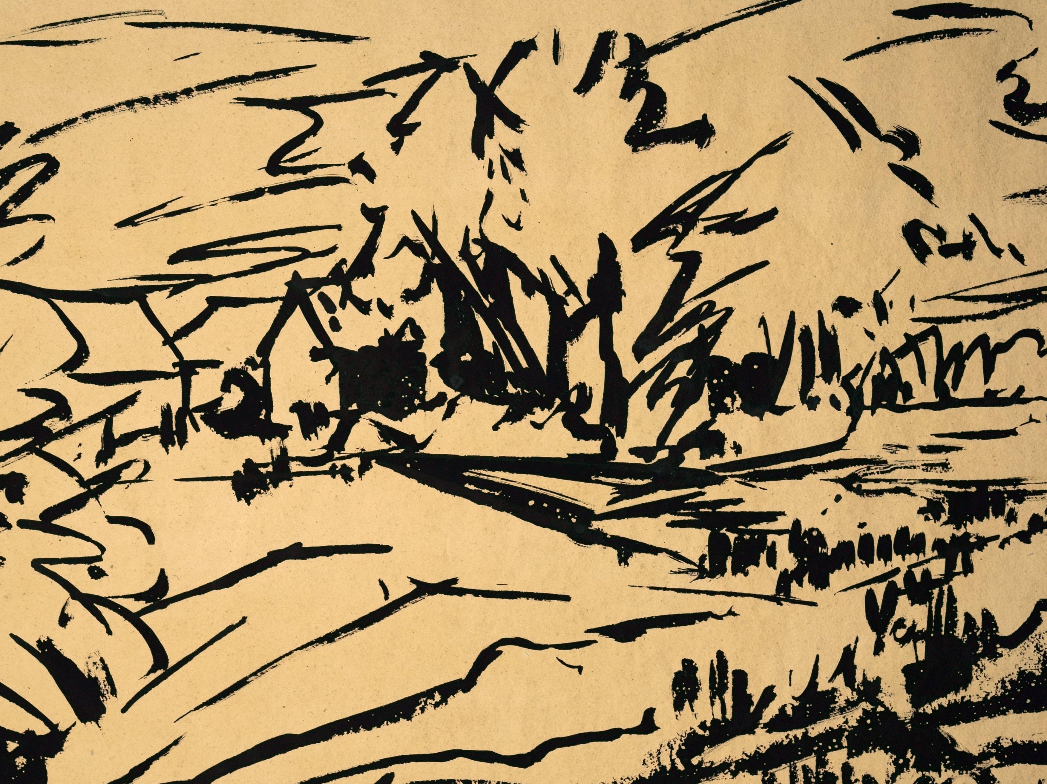 Paysage verso Intérieur de la forêt / - Le paysage comme espace d'imagination - - Marron Figurative Art par Herbert Seidel