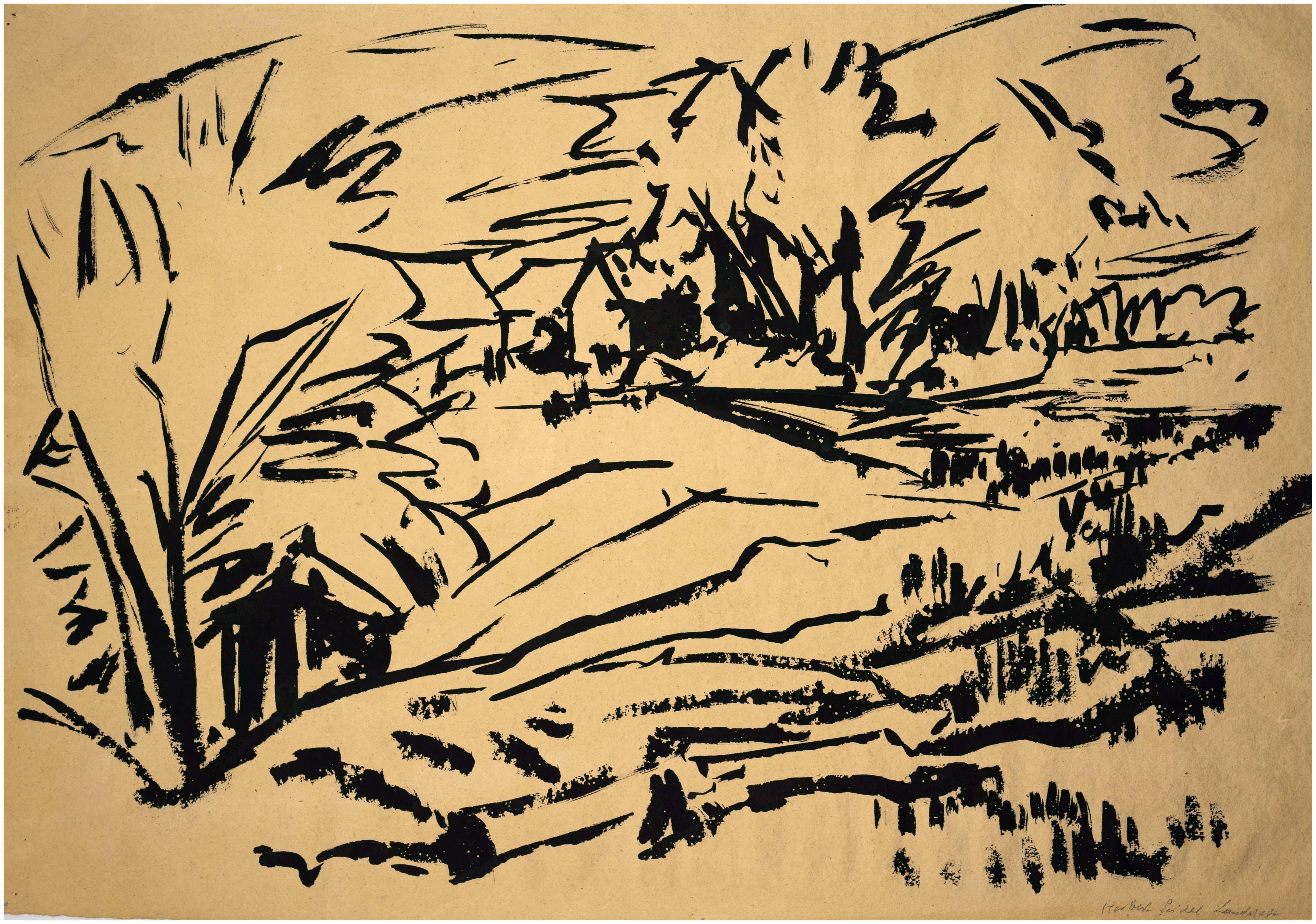 Paysage verso Intérieur de la forêt / - Le paysage comme espace d'imagination - - Abstrait Art par Herbert Seidel
