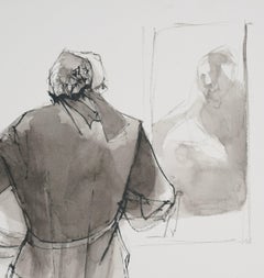 Old man in front of a mirror / - Diffusion -