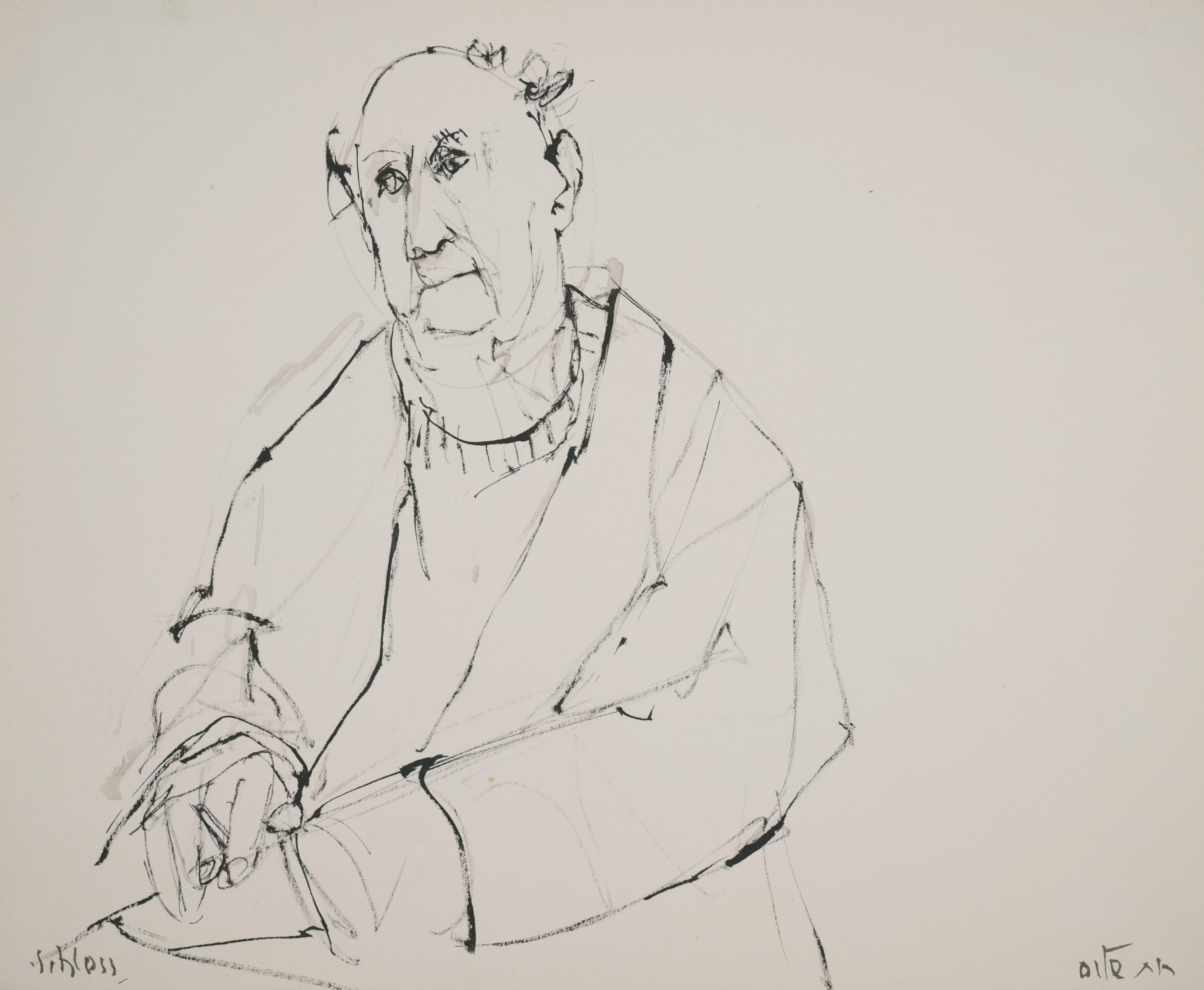 Ruth Schloss Portrait - Contemplating old man / - The View into Life -