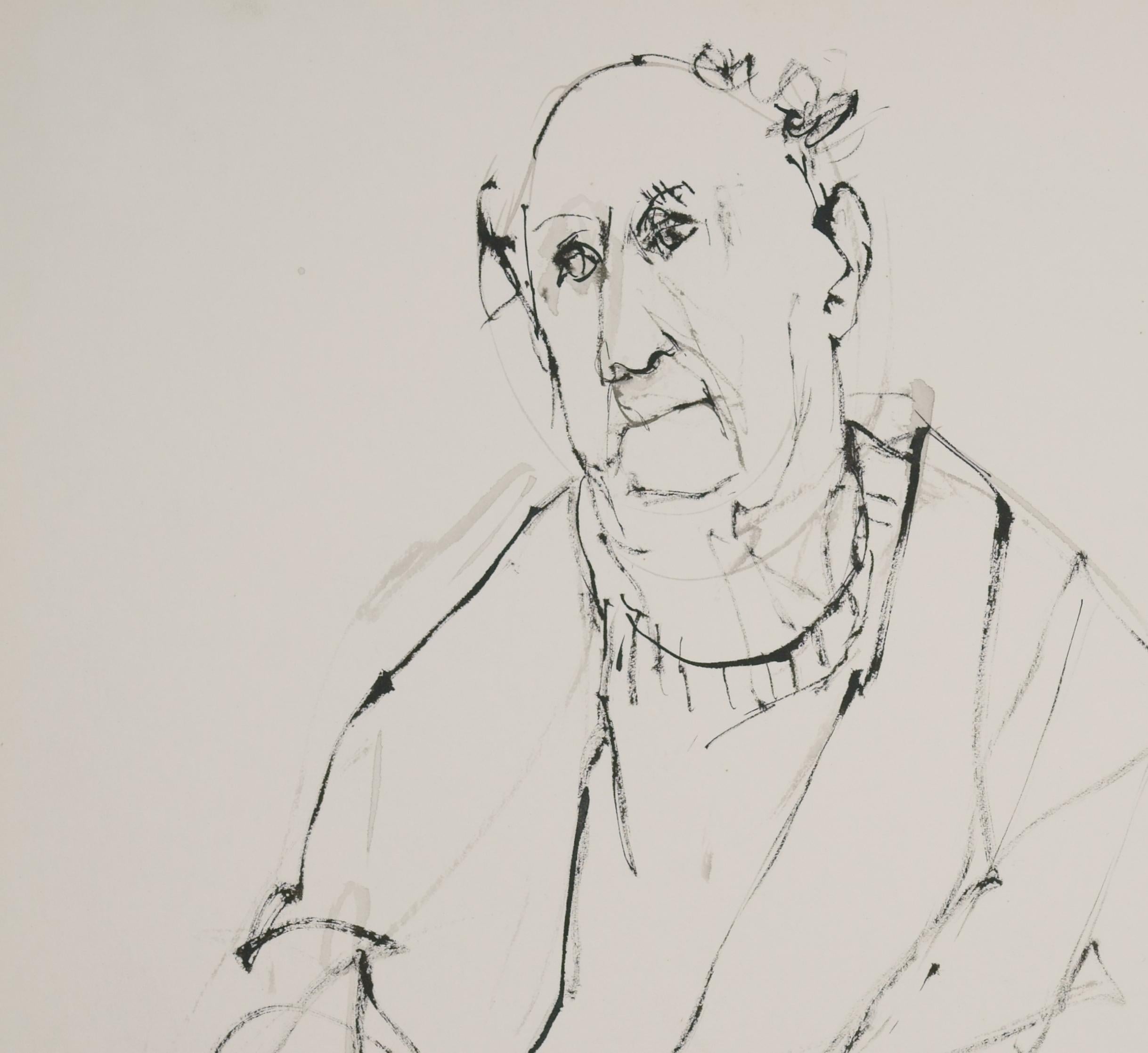 Contemplating old man / - The View into Life - - Art by Ruth Schloss