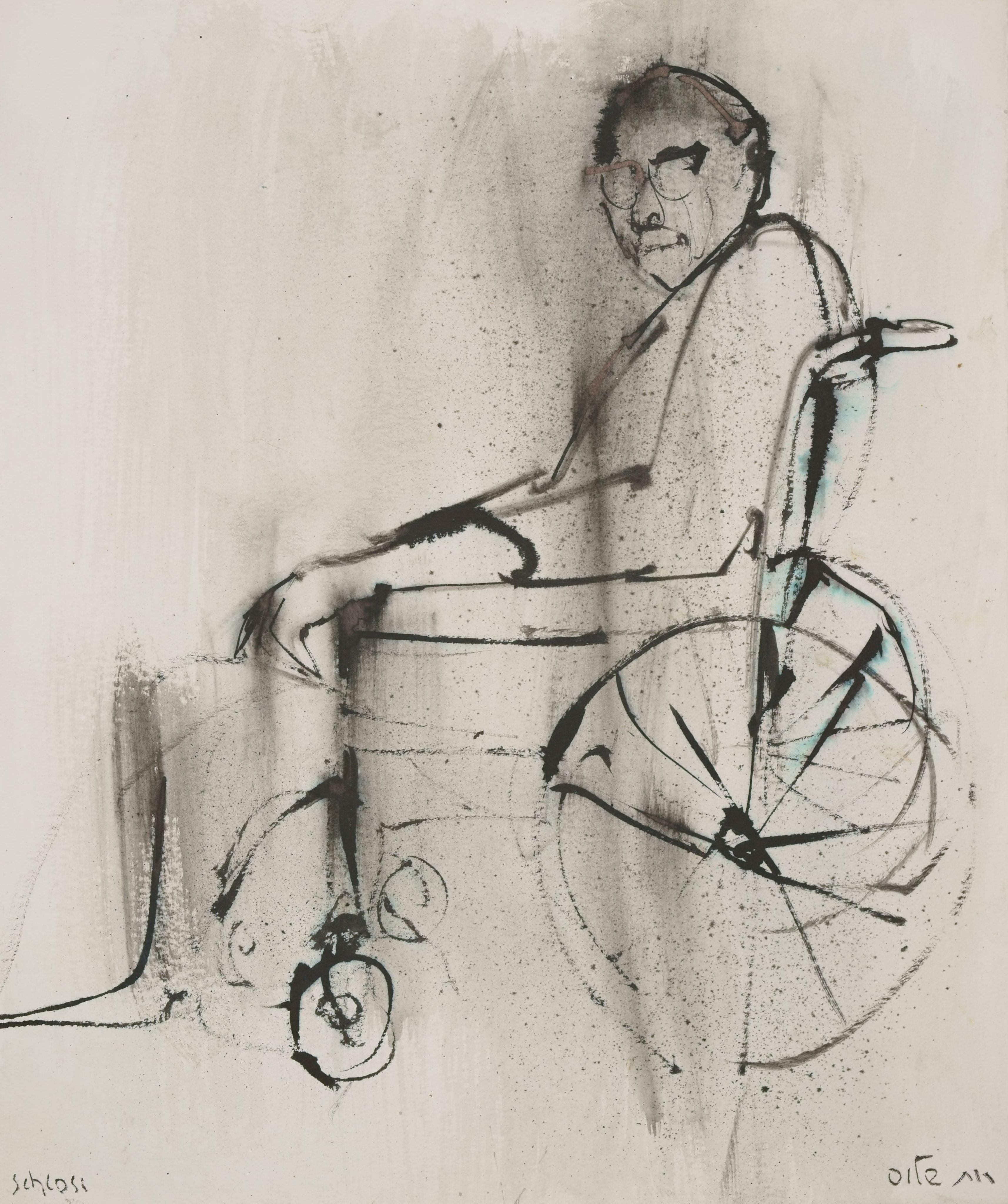Ruth Schloss Portrait - Man in a wheelchair / - Looking to the future -