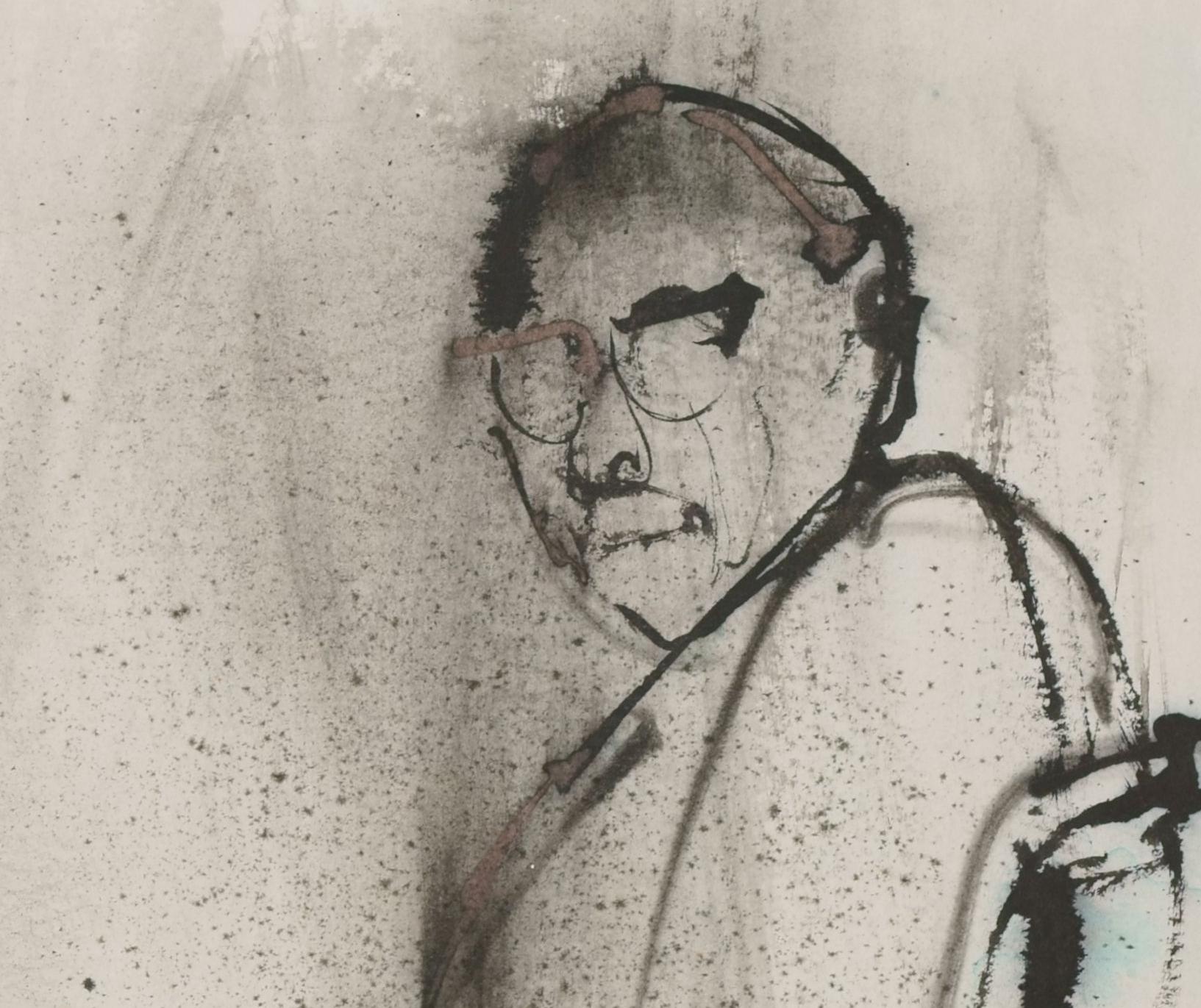 Man in a wheelchair / - Looking to the future - - Realist Art by Ruth Schloss