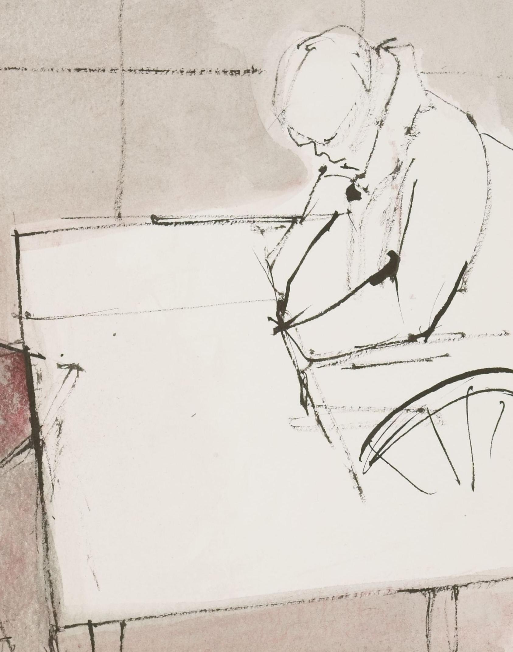 Two old people / - The Inertia of Time - - Realist Art by Ruth Schloss