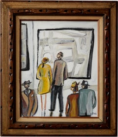 Galerieansicht des Stewart Ross Museums, Acrylgemälde, Vintage-Rahmen