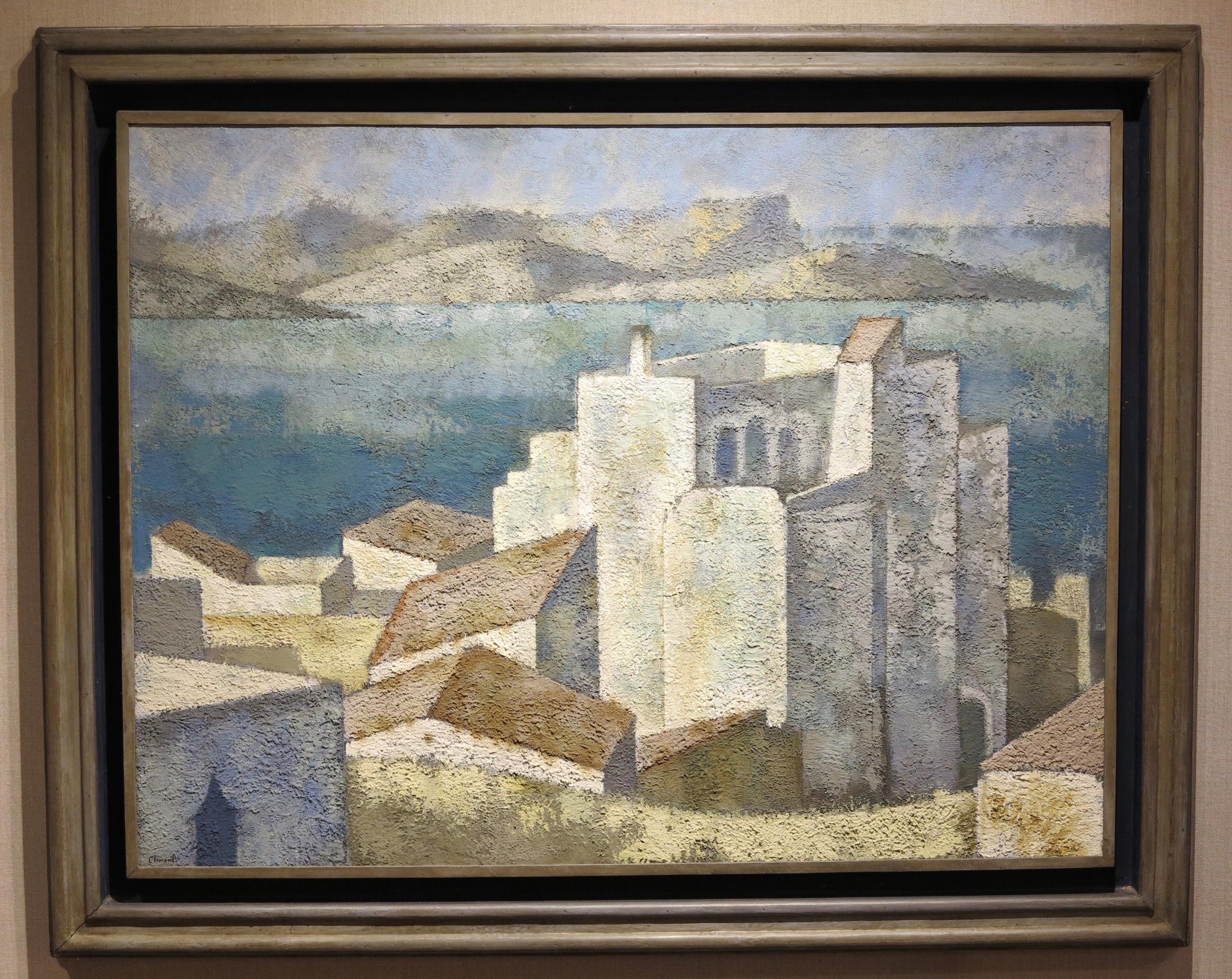 Casas de Ibiza ( Paysage d'Ibiza, Espagne) - Painting de Enrique Climent