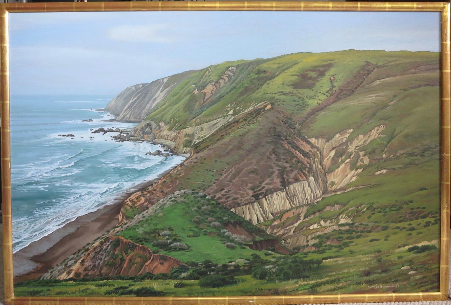 Tomales Point, Point Reyes CA (California coastal landscape painting) - Painting by William M. Sullivan