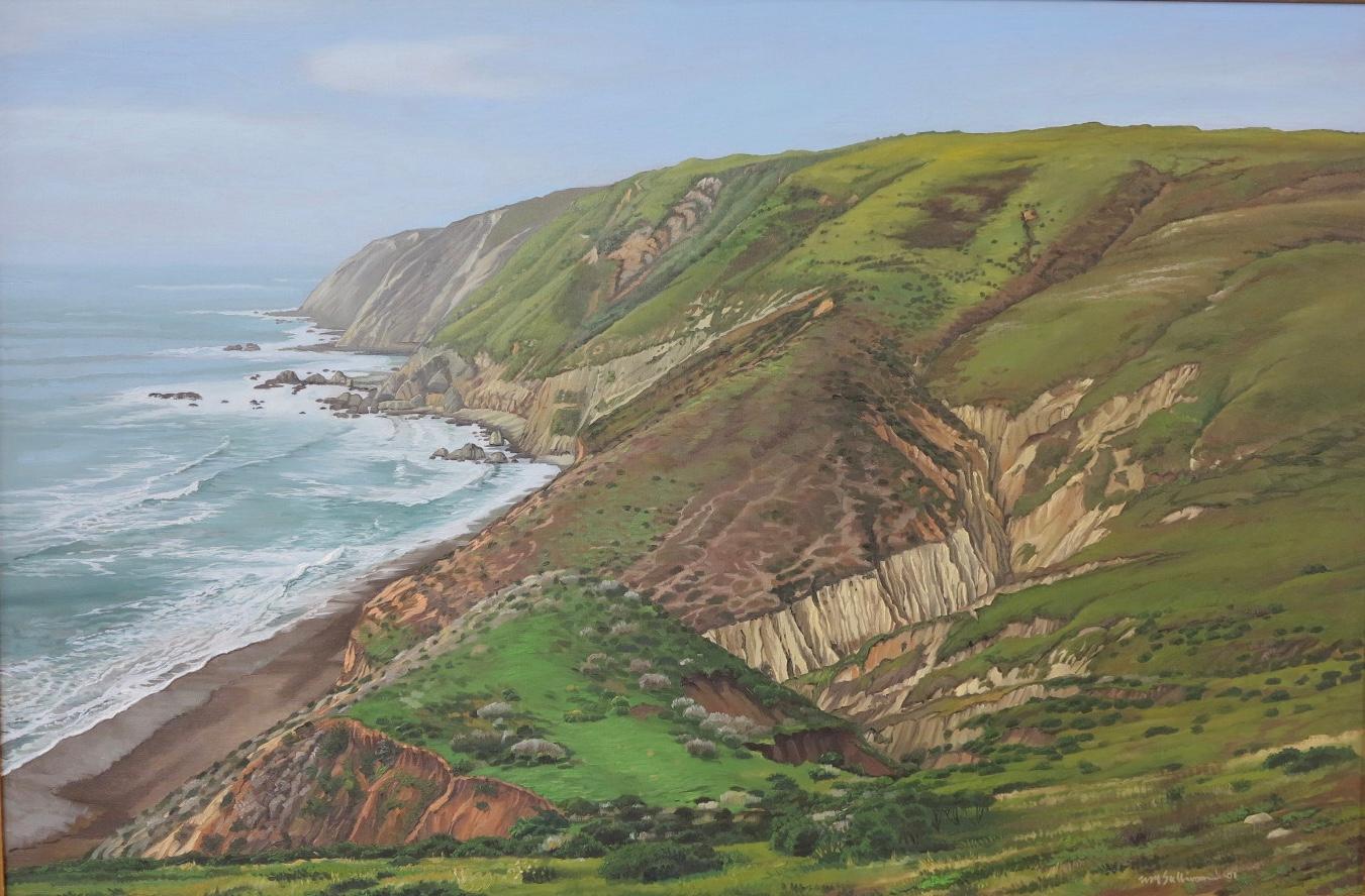 William M. Sullivan Landscape Painting - Tomales Point, Point Reyes CA (California coastal landscape painting)