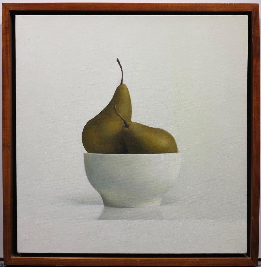 E. Allen Still-Life Painting - On White #3 (Pears Still Life fruit painting)