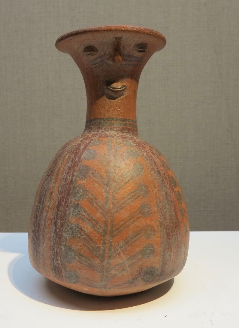 Chimu Inca c.1500 Peruvian terra-cotta anthropomorphic face vase vessel Peru For Sale 1