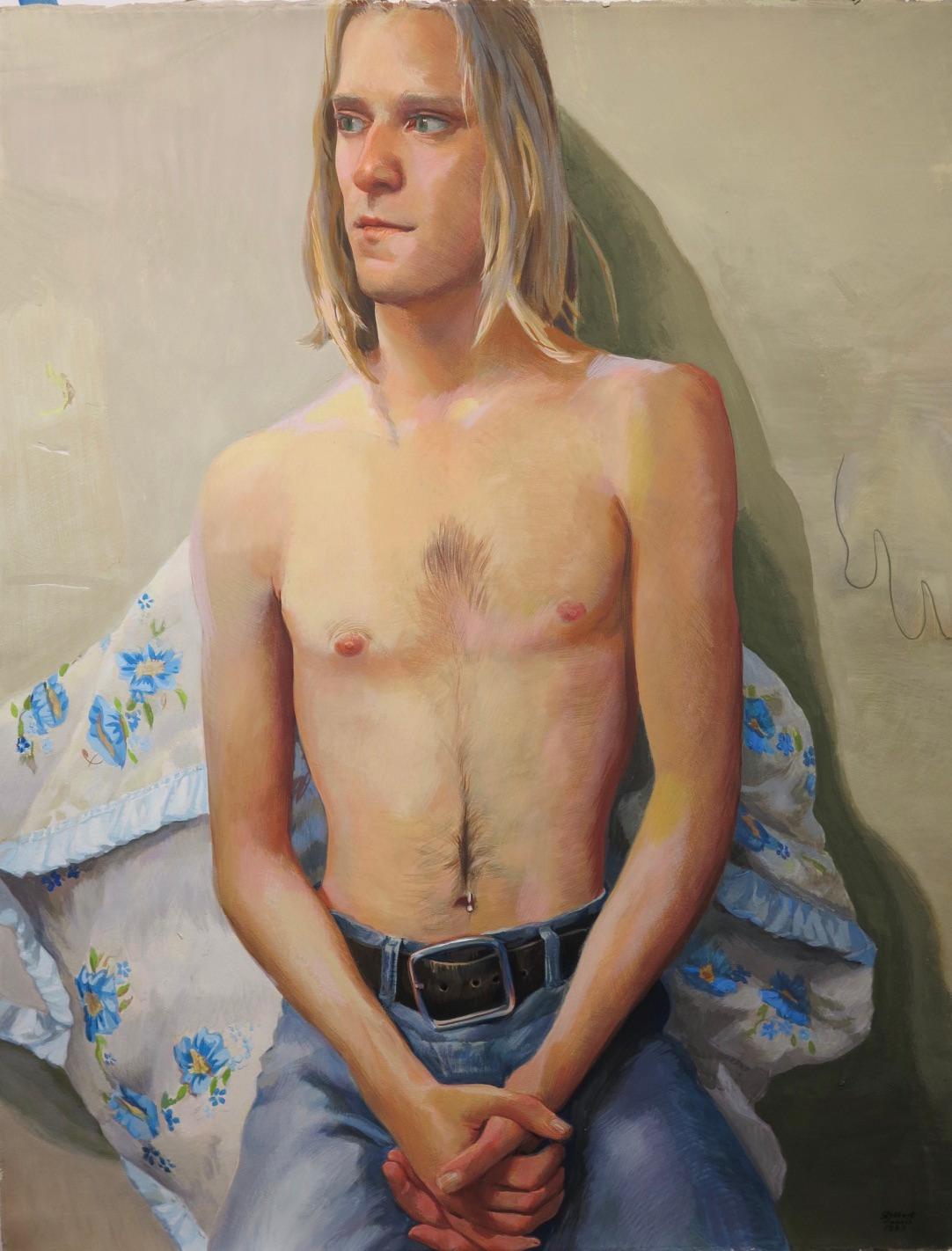 Gilbert Lewis Portrait Painting - Untitled Male Portrait (Grunge). 