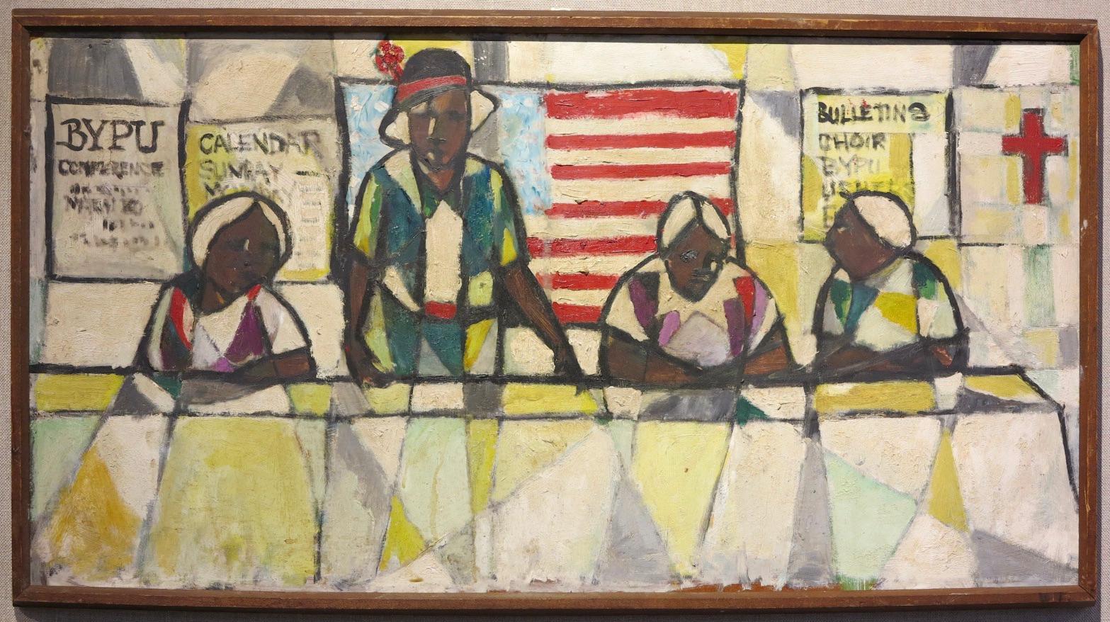Ladies Auxiliary of Shiloh AME (African-American church) - Painting by Earl Hill
