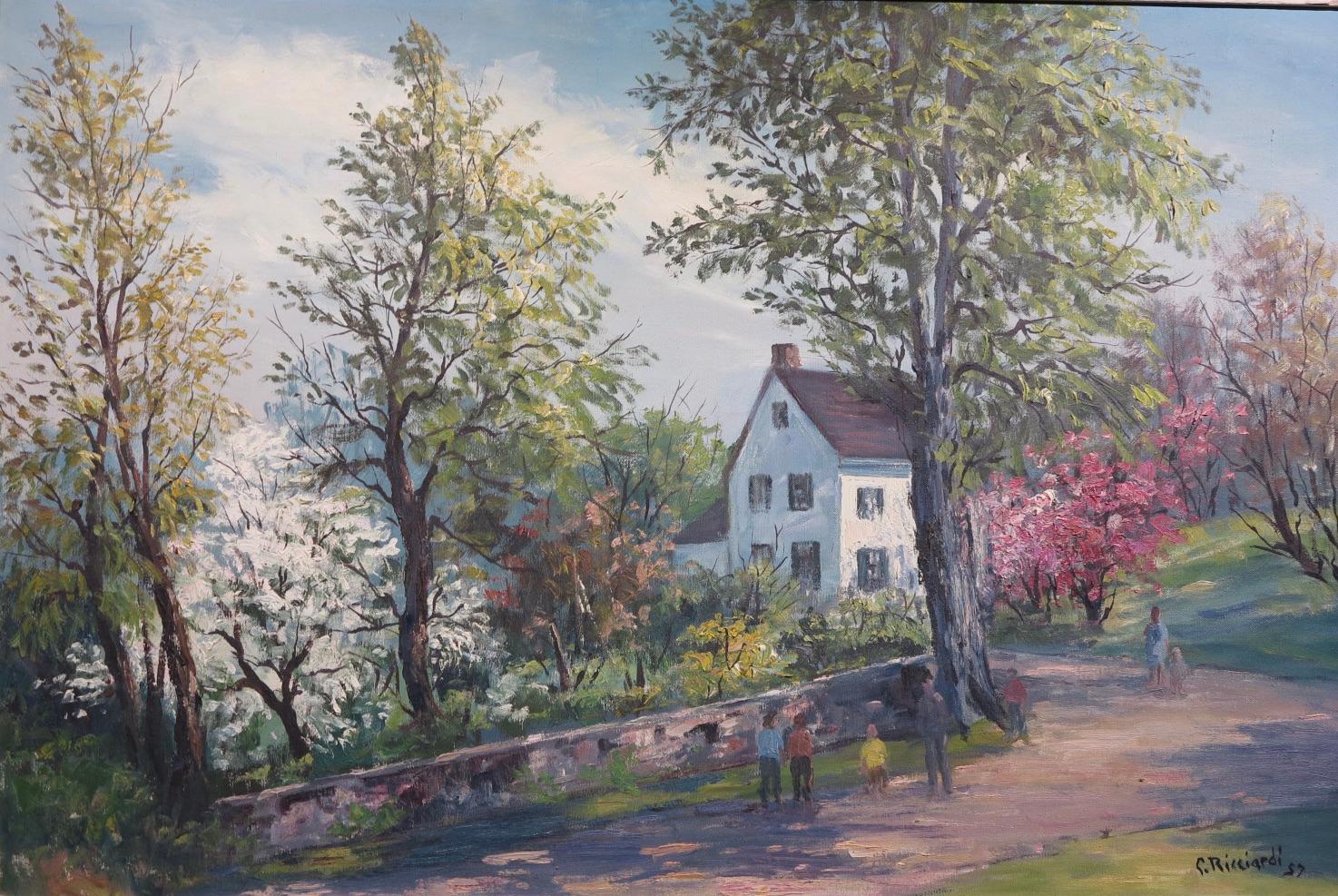 Cesare Ricciardi Landscape Painting - Wissahickon Philadelphia Landscape (PA Impressionist painting)