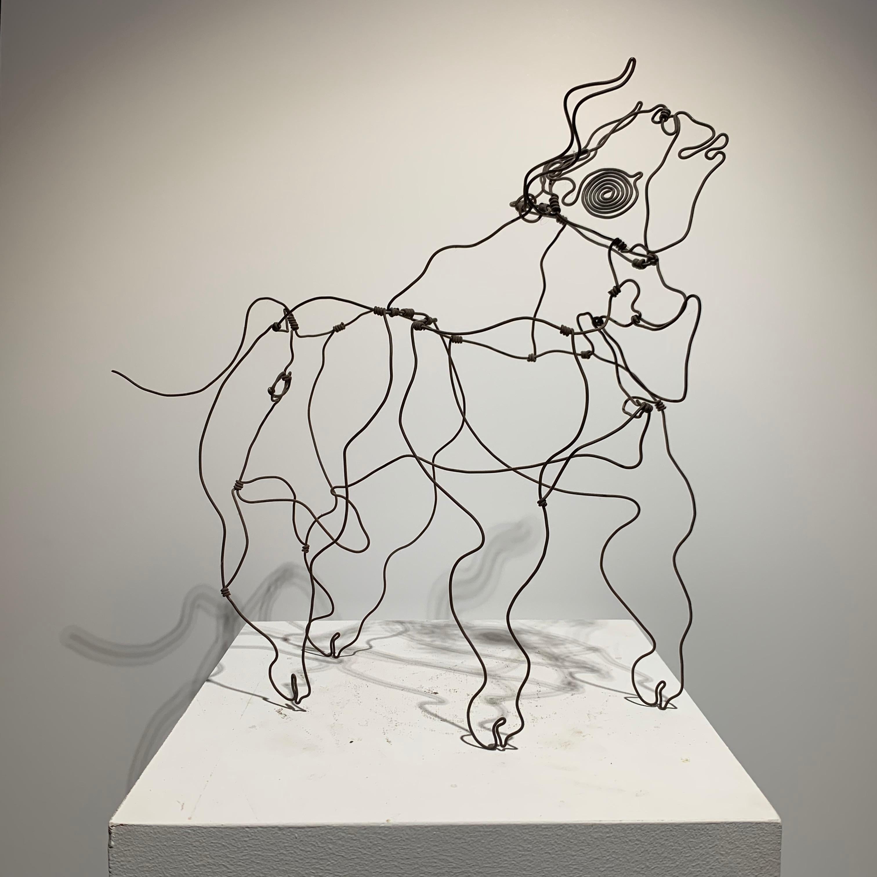 Paul Gershowitz Figurative Sculpture - Bull (abstract wire sculpture)