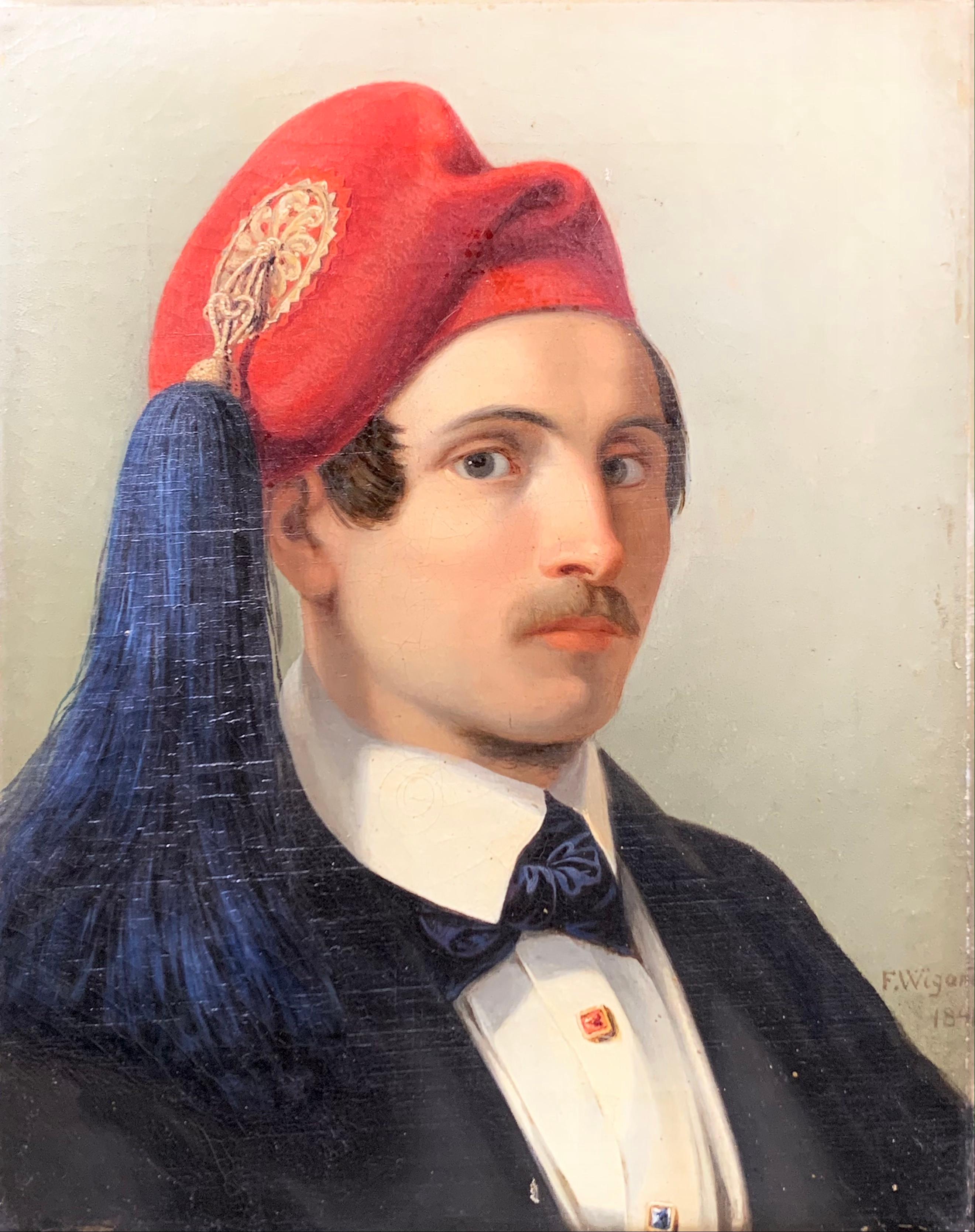 Portrait of a Young Man (Russian male portrait) - Painting by Friedrich Wigand