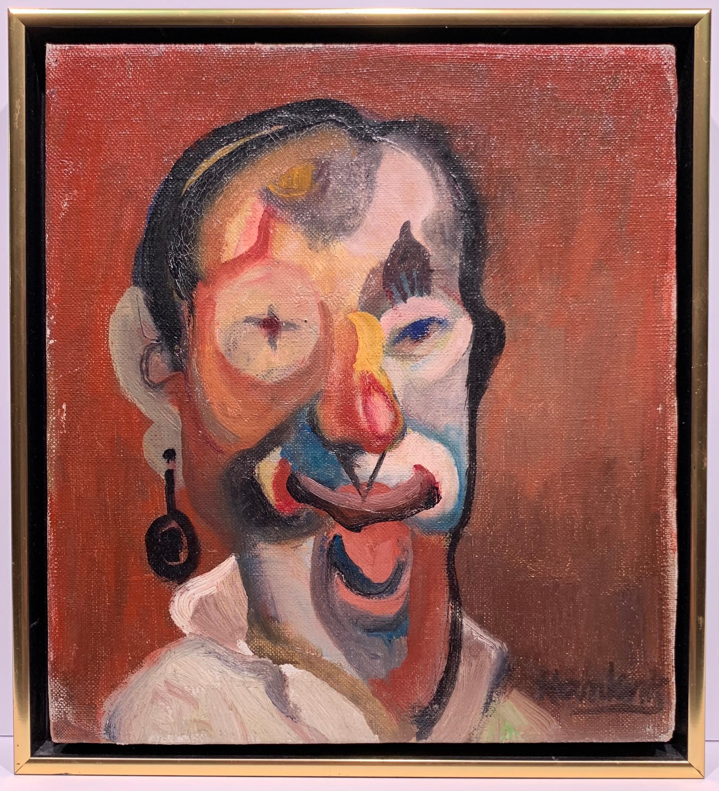 Abraham Hankins Portrait Painting - The Clown (Abstract Portrait) 